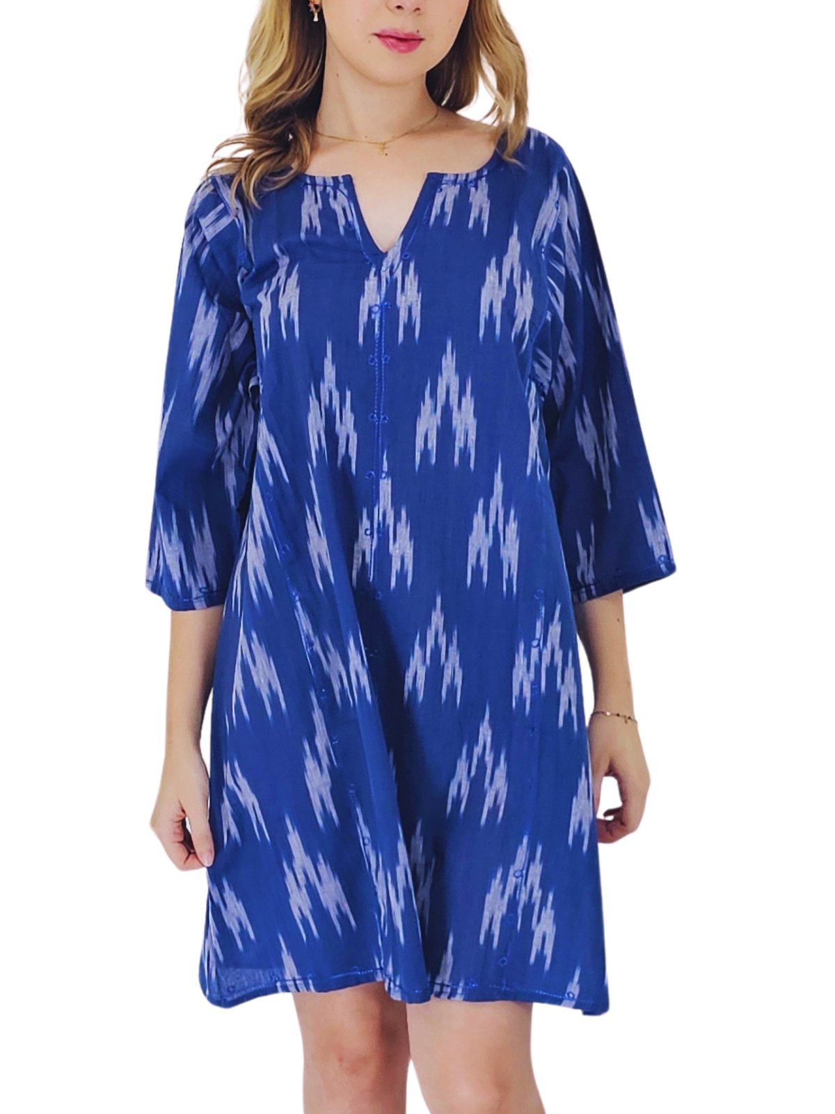 100% Cotton Cobalt Blue Kaftan – Lightweight, Breathable & Stylish | Tenku Designs - Tenku Designs