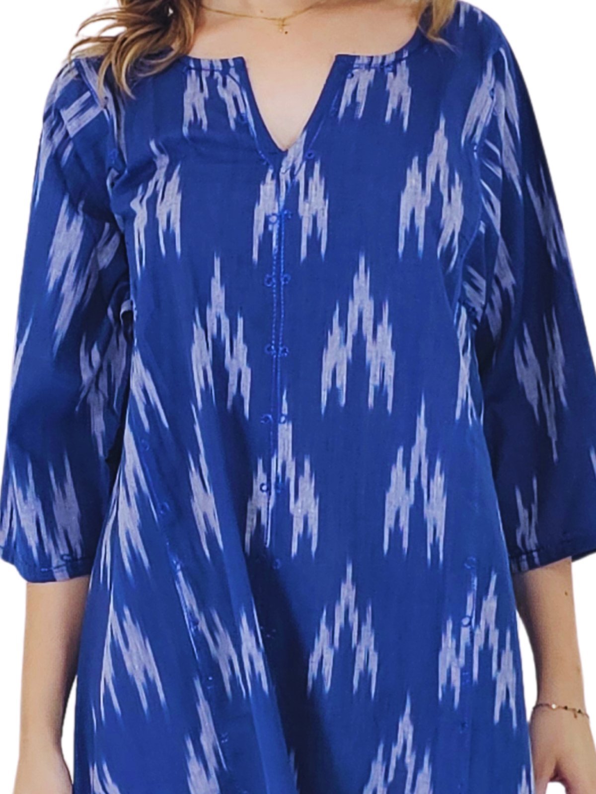 100% Cotton Cobalt Blue Kaftan – Lightweight, Breathable & Stylish | Tenku Designs - Tenku Designs