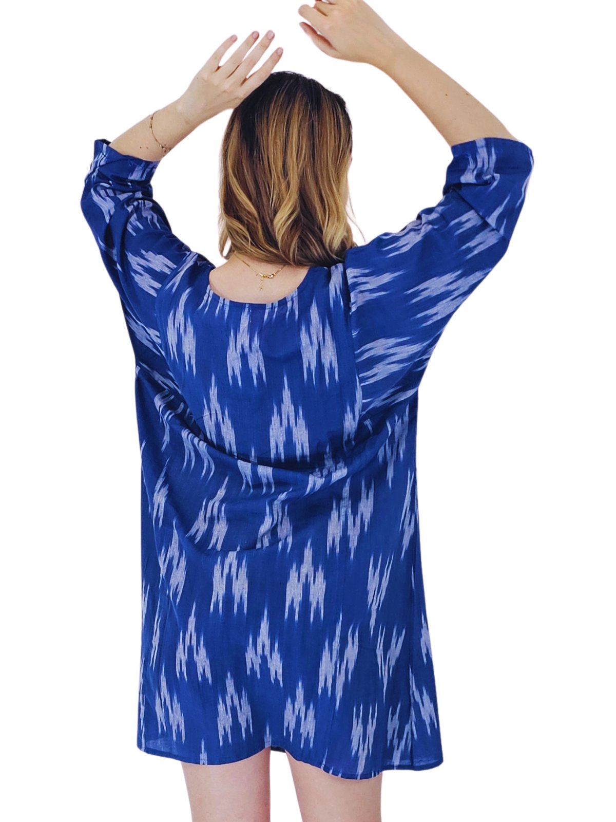 100% Cotton Cobalt Blue Kaftan – Lightweight, Breathable & Stylish | Tenku Designs - Tenku Designs