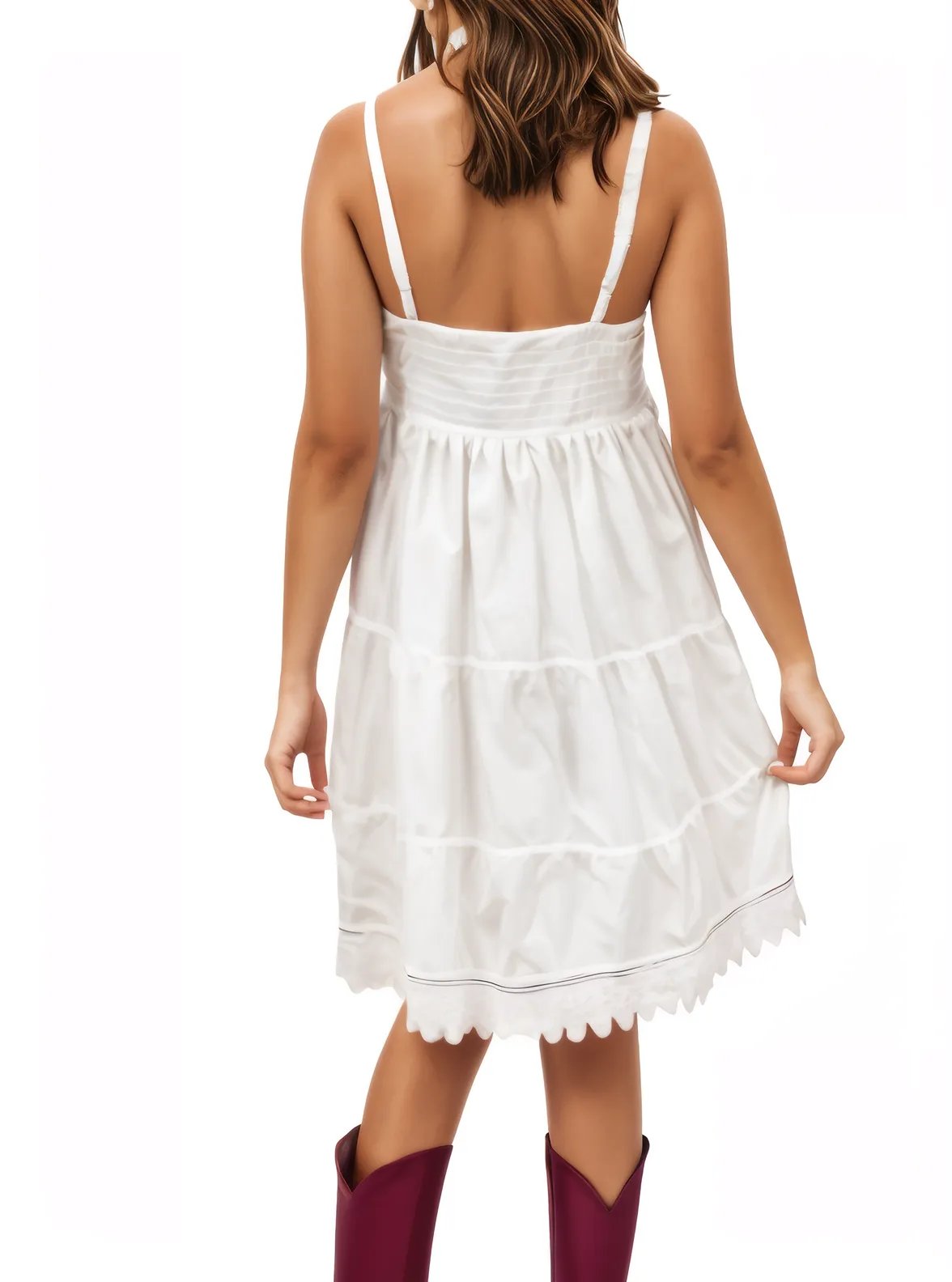 100% Cotton White Dress Adjustable Straps - Tenku Designs