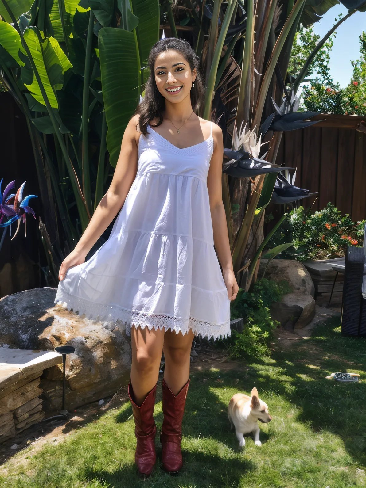 100% Cotton White Dress Adjustable Straps - Tenku Designs