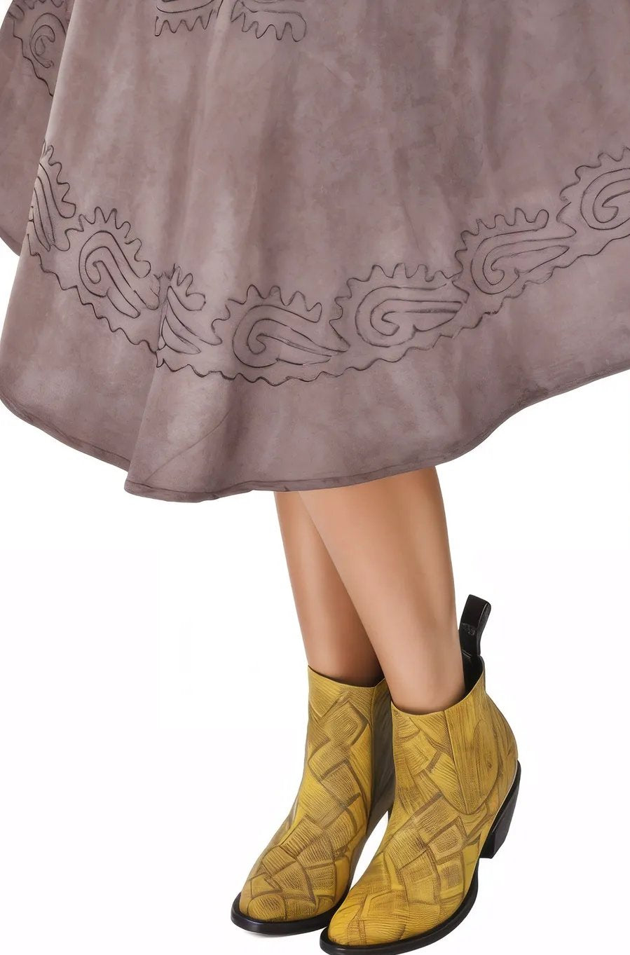 Antiqued Brown Boho Flowy Dress – Loose Fit Tenku Designs - Tenku Designs