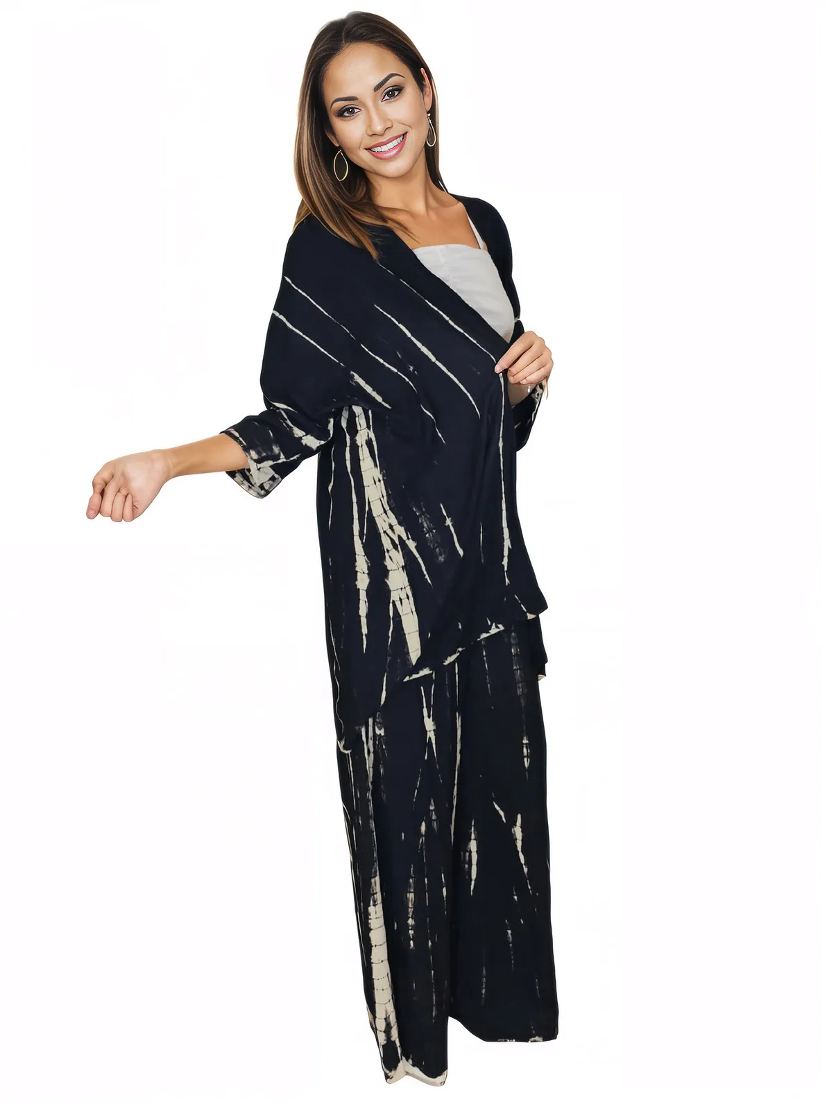 Black Boho Tie - Dye Pants Set – Cozy, Chic & Effortlessly Stylish - Tenku Designs