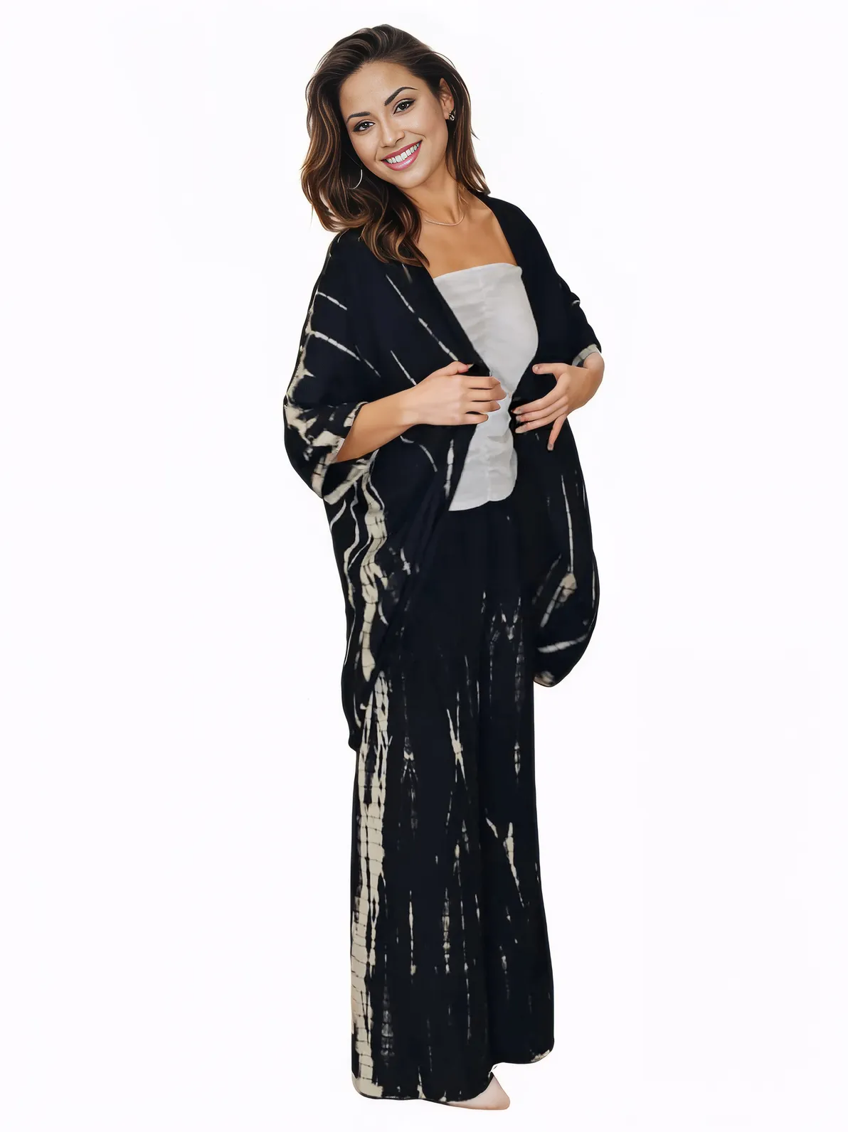 Black Boho Tie - Dye Pants Set – Cozy, Chic & Effortlessly Stylish - Tenku Designs