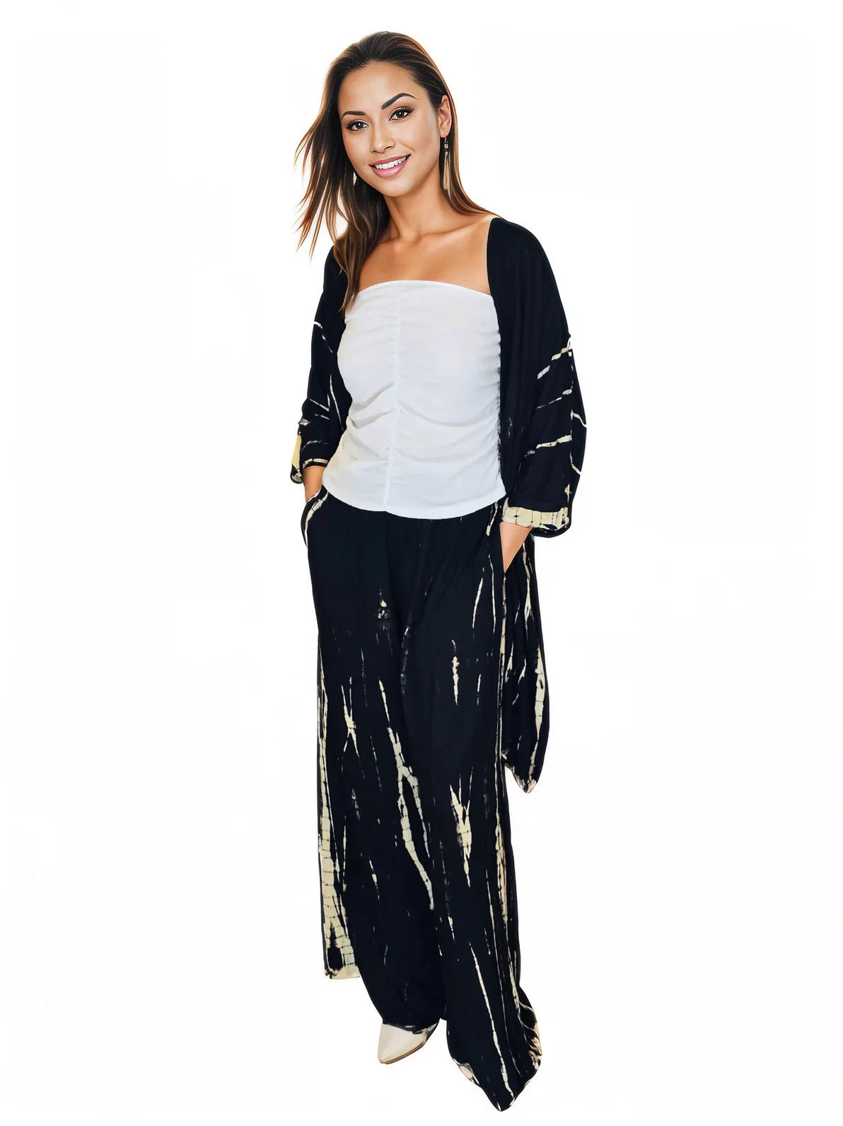 Black Boho Tie - Dye Pants Set – Cozy, Chic & Effortlessly Stylish - Tenku Designs