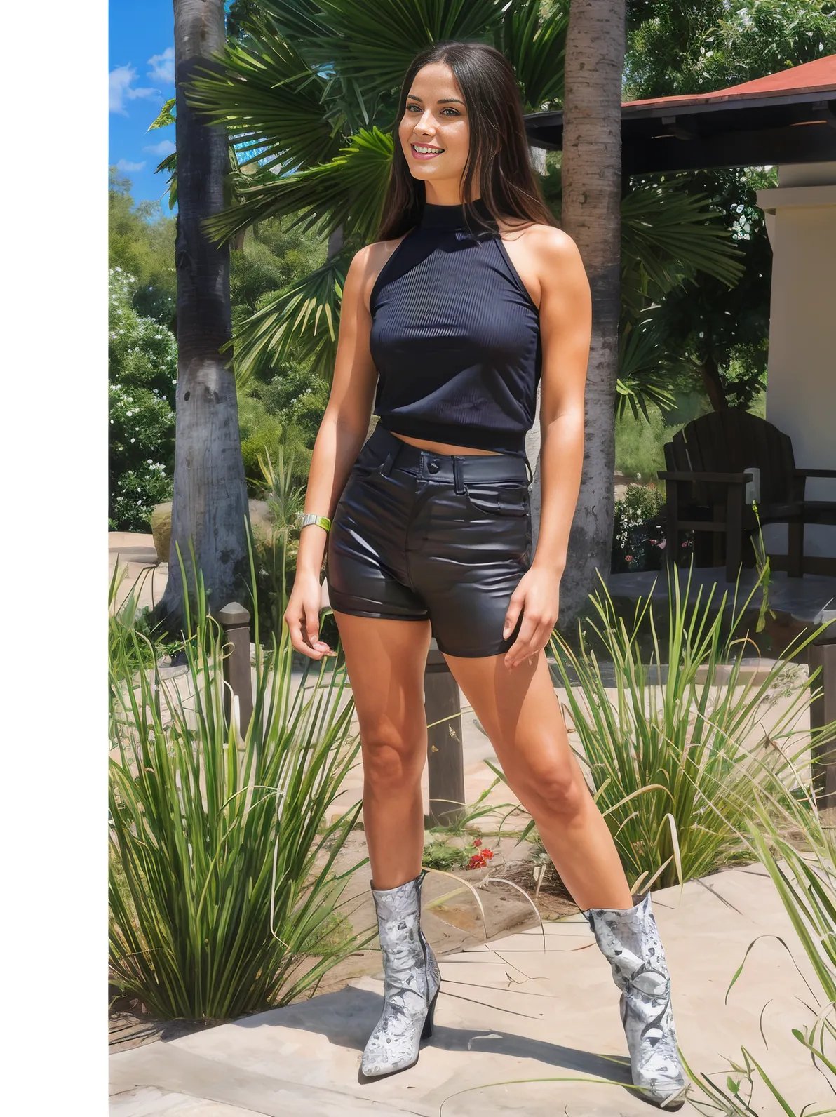 Black Leather like Shorts – 5 - Pocket, Lightweight & Breathable - Tenku Designs