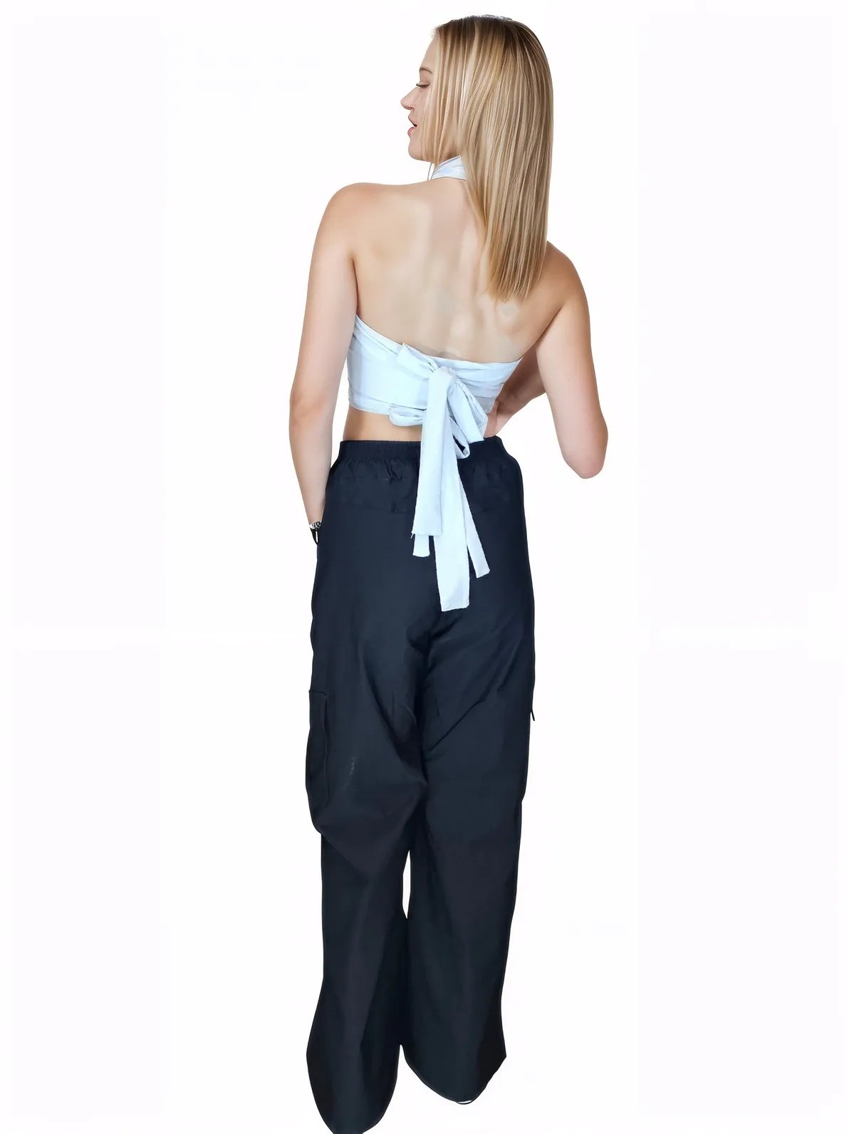 Black Oversized Cargo Pants – Stretchable & Trendy - Tenku Designs