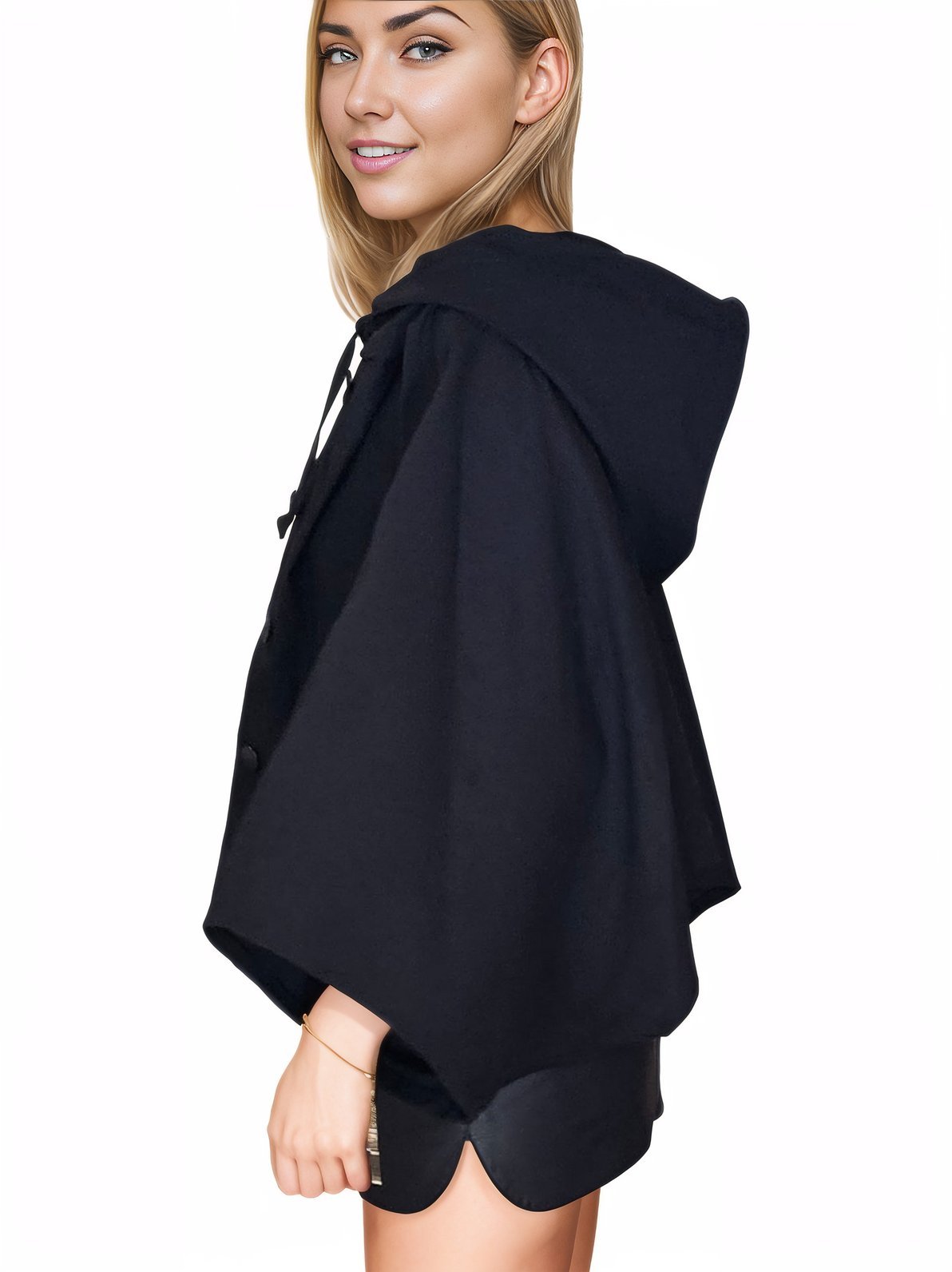 Black Oversized Cropped Hoodie – Stretchy, Cozy & Effortlessly Stylish - Tenku Designs