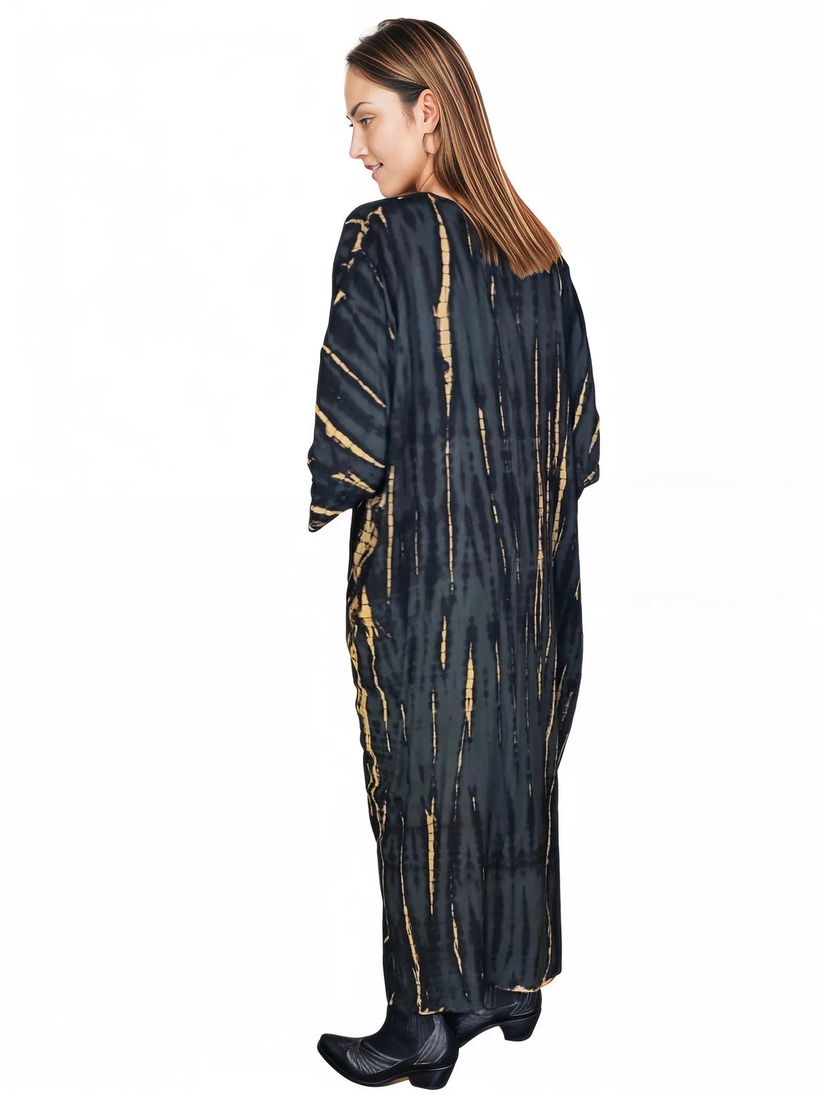 Black/Khaki Boho Tie - Dye Cardigan | Cozy & Chic - Tenku Designs