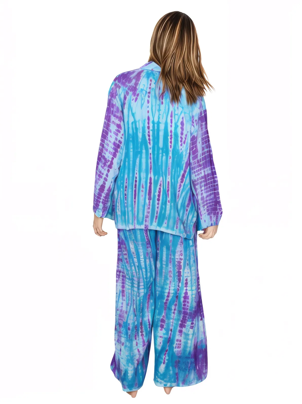 Blue Boho Tie - Dye Pants Set – Cozy, Chic & Effortlessly Stylish - Tenku Designs