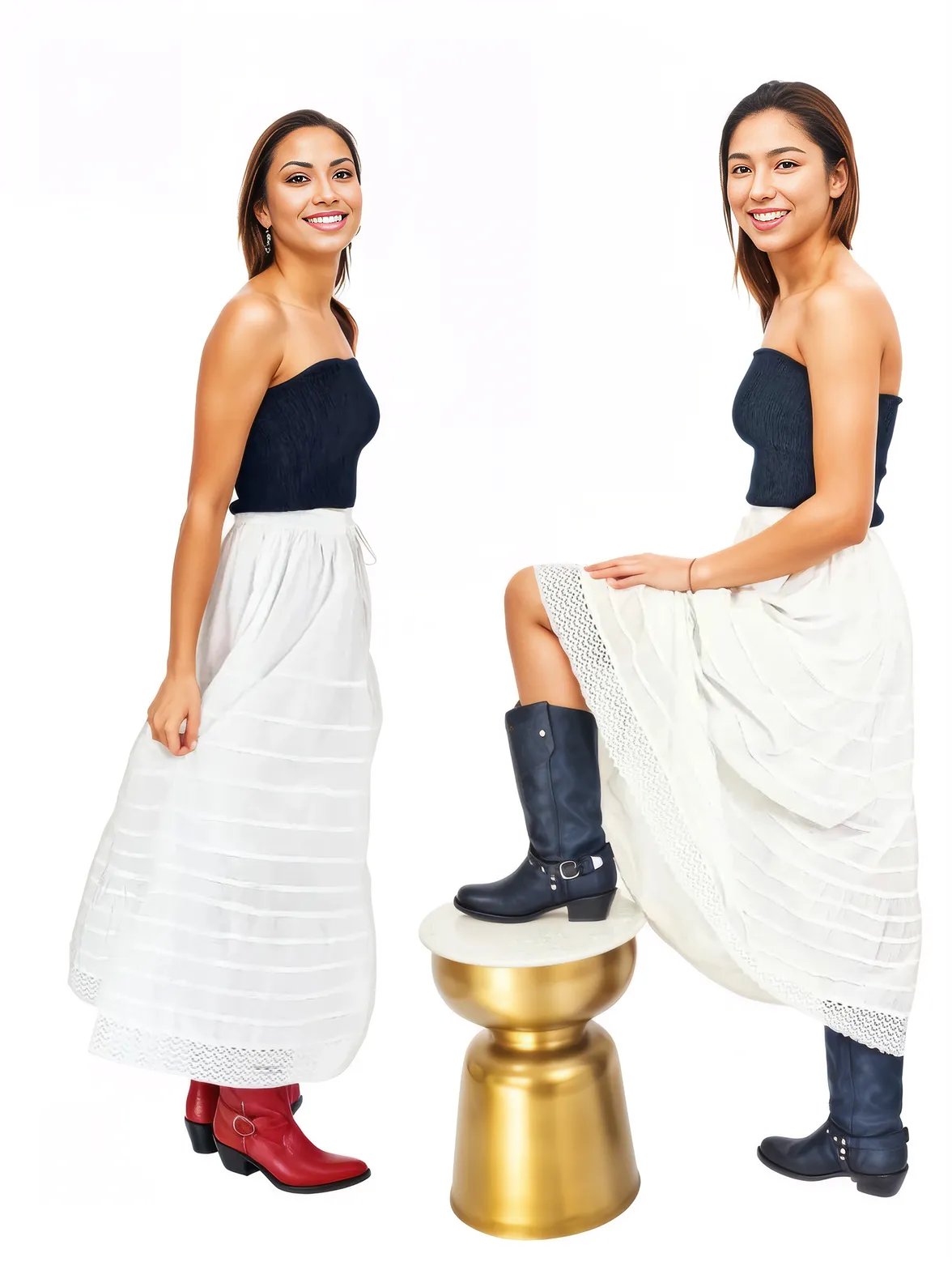 Bohemian 100% Cotton White Maxi Skirt Size Range S - XXL - Tenku Designs