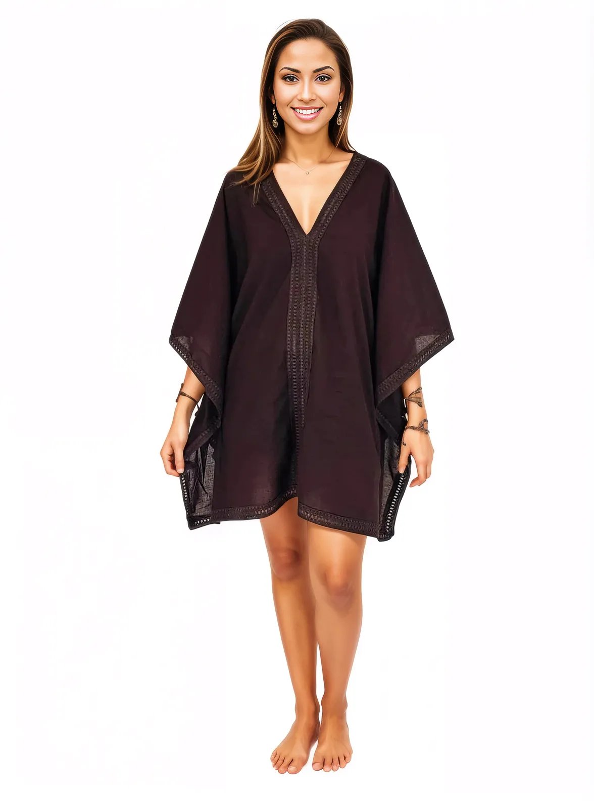 BOHO Cotton Dusty Antiqued Bown Dress - Tenku Designs