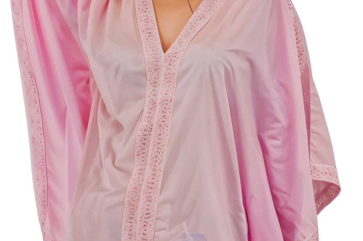 BOHO Kaftan Cotton Light Pink Dress - Tenku Designs