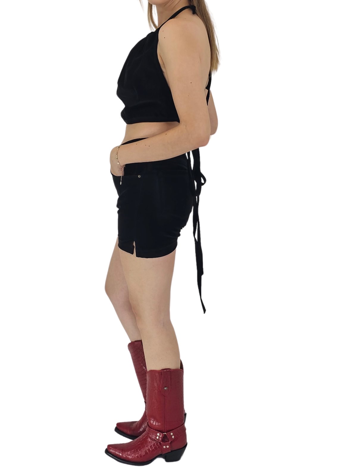 Buttery Soft Black Velvet Shorts – 5 - Pocket, Lightweight & Breathable Black - Tenku Designs