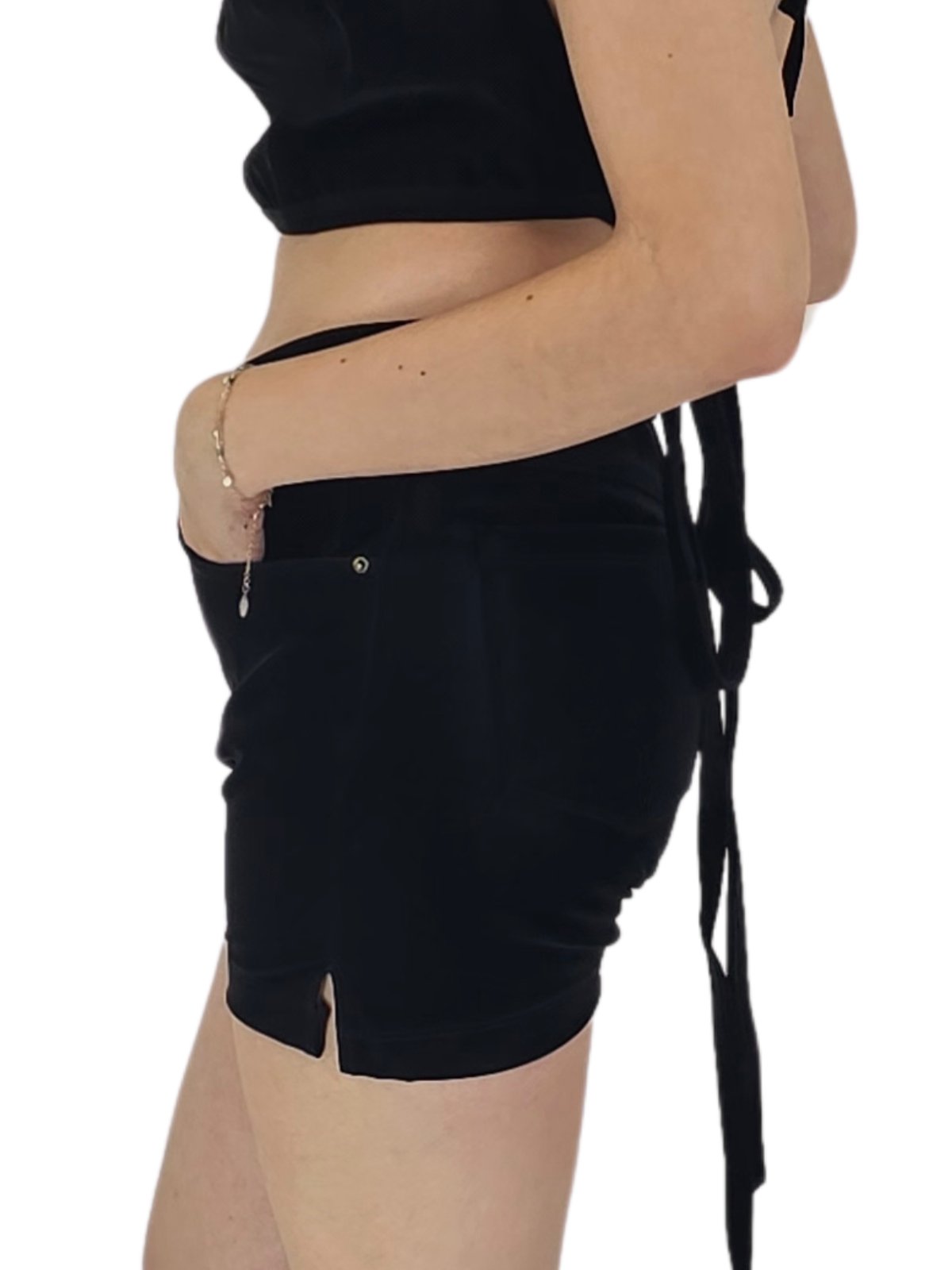 Buttery Soft Black Velvet Shorts – 5 - Pocket, Lightweight & Breathable Black - Tenku Designs