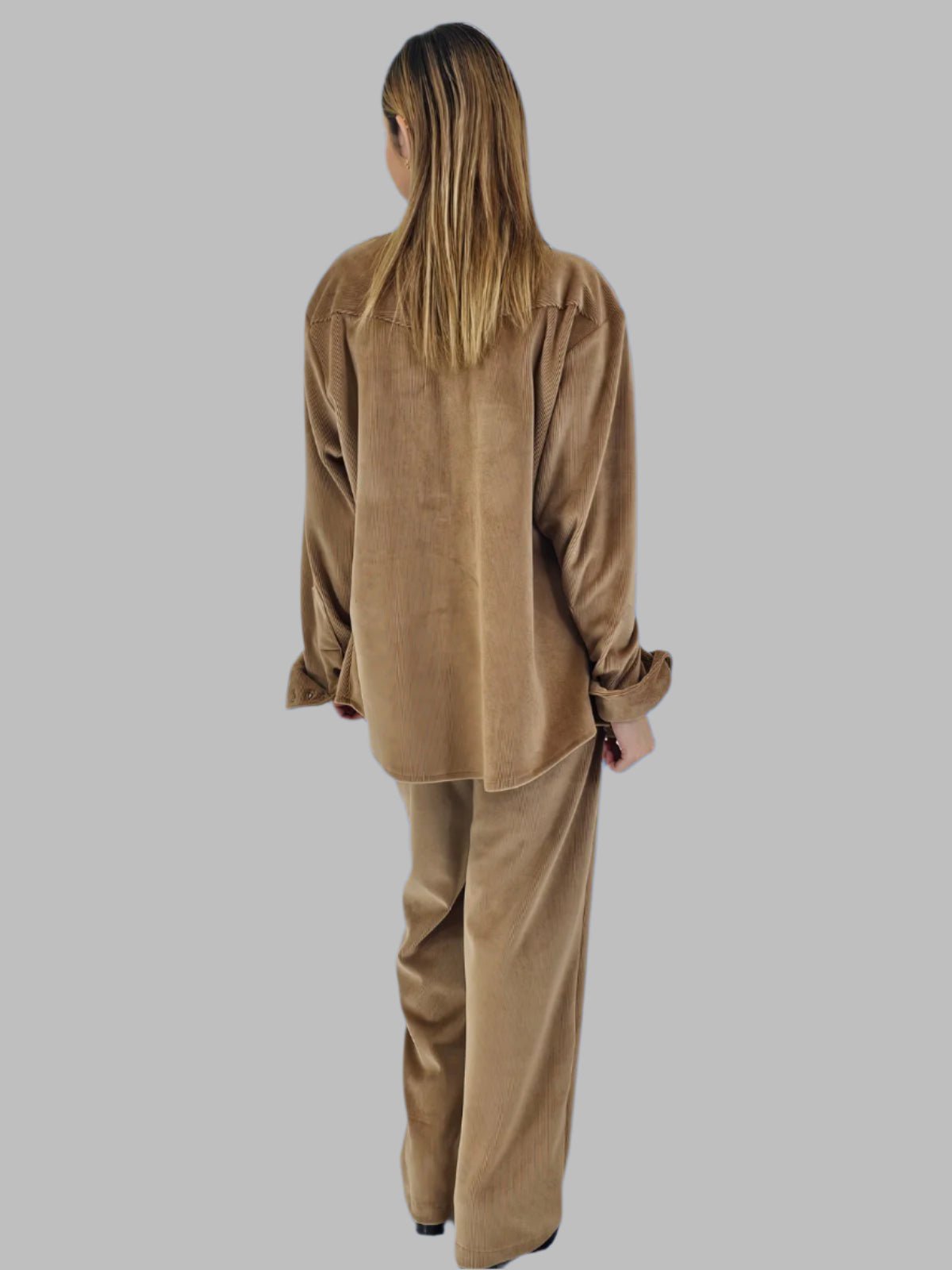 Buttery Soft Oversized Corduroy Shirt – Luxe Comfort with Country - Chic Style Khaki - Tenku Designs