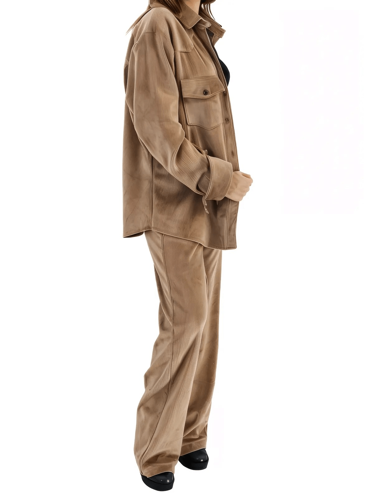 Buttery Soft Oversized Corduroy Shirt – Luxe Comfort with Country - Chic Style Khaki - Tenku Designs