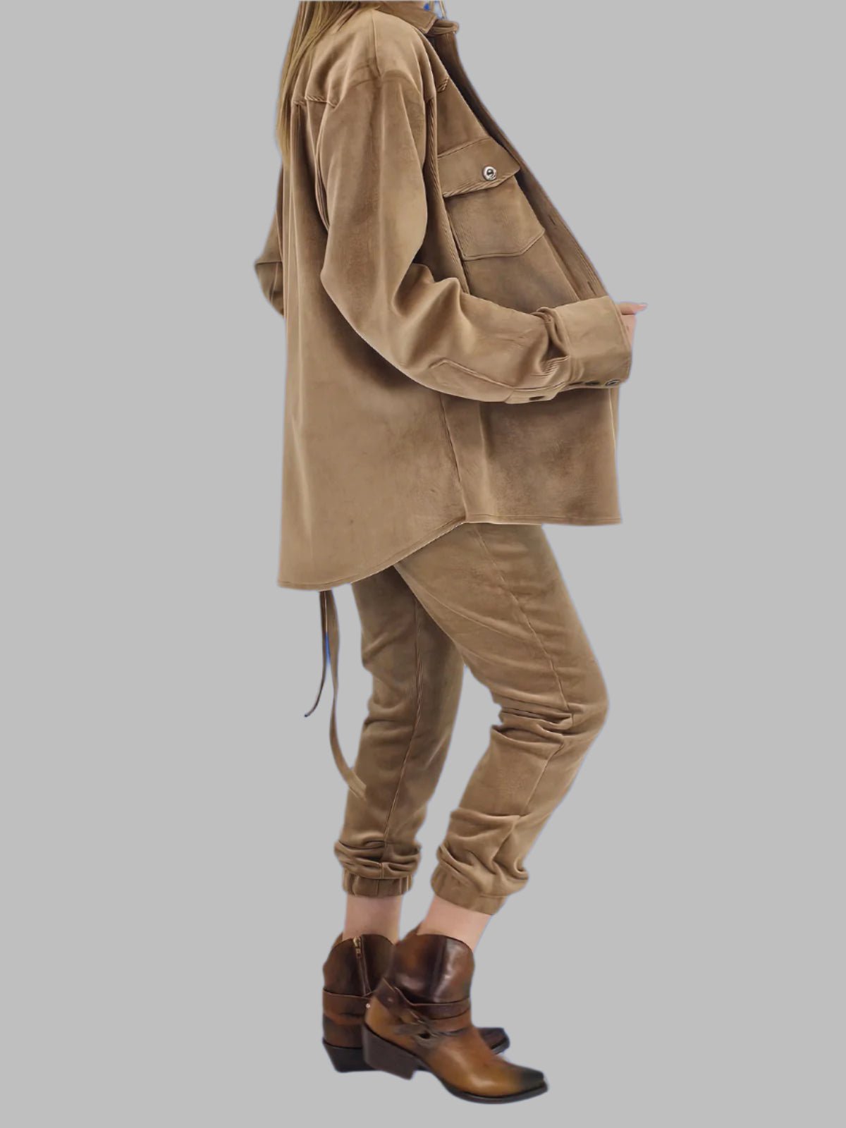 Buttery Soft Oversized Corduroy Shirt – Luxe Comfort with Country - Chic Style Khaki - Tenku Designs