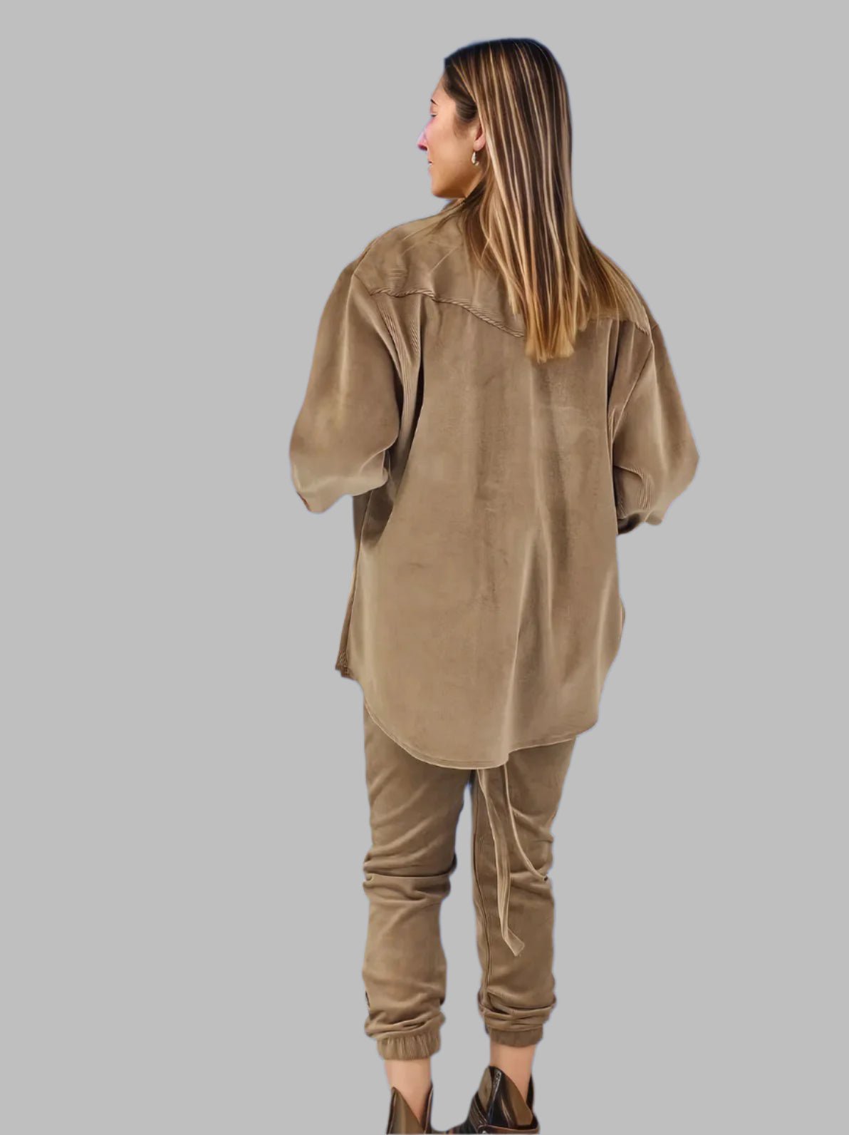 Buttery Soft Oversized Corduroy Shirt – Luxe Comfort with Country - Chic Style Khaki - Tenku Designs