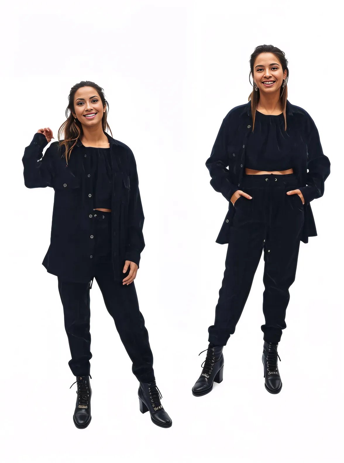 Buttery Soft Velvet Jogger Pants with Adjustable Waistband Black - Tenku Designs