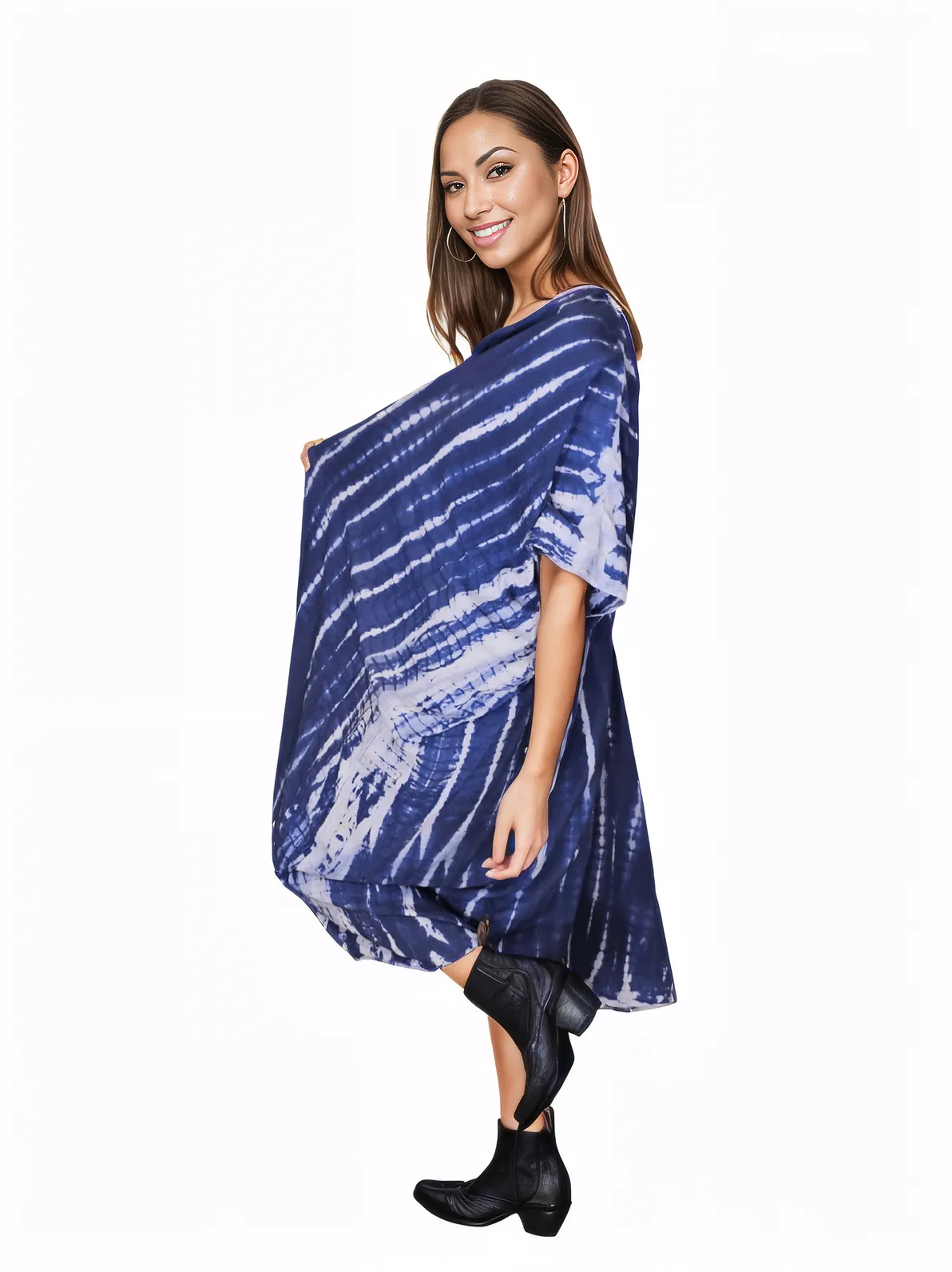 Cobalt Blue Boho Tie - Dye Cardigan | Cozy & Chic - Tenku Designs