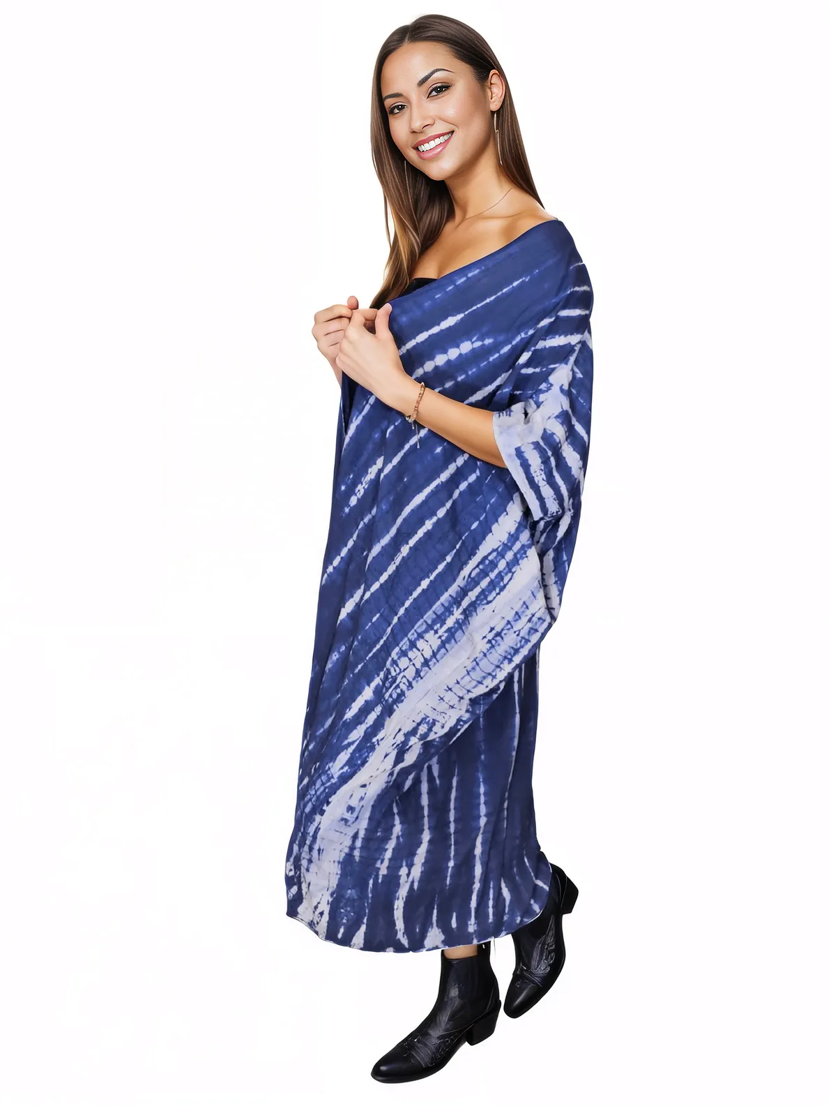 Cobalt Blue Boho Tie - Dye Cardigan | Cozy & Chic - Tenku Designs