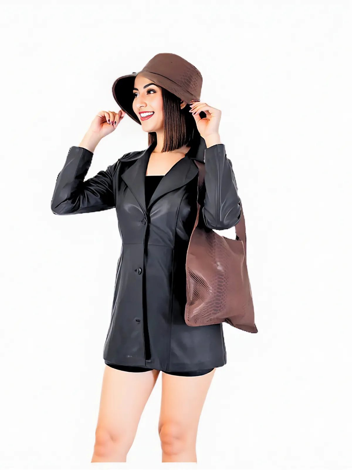 G Bag Crocodile Embossed Brown - Tenku Designs