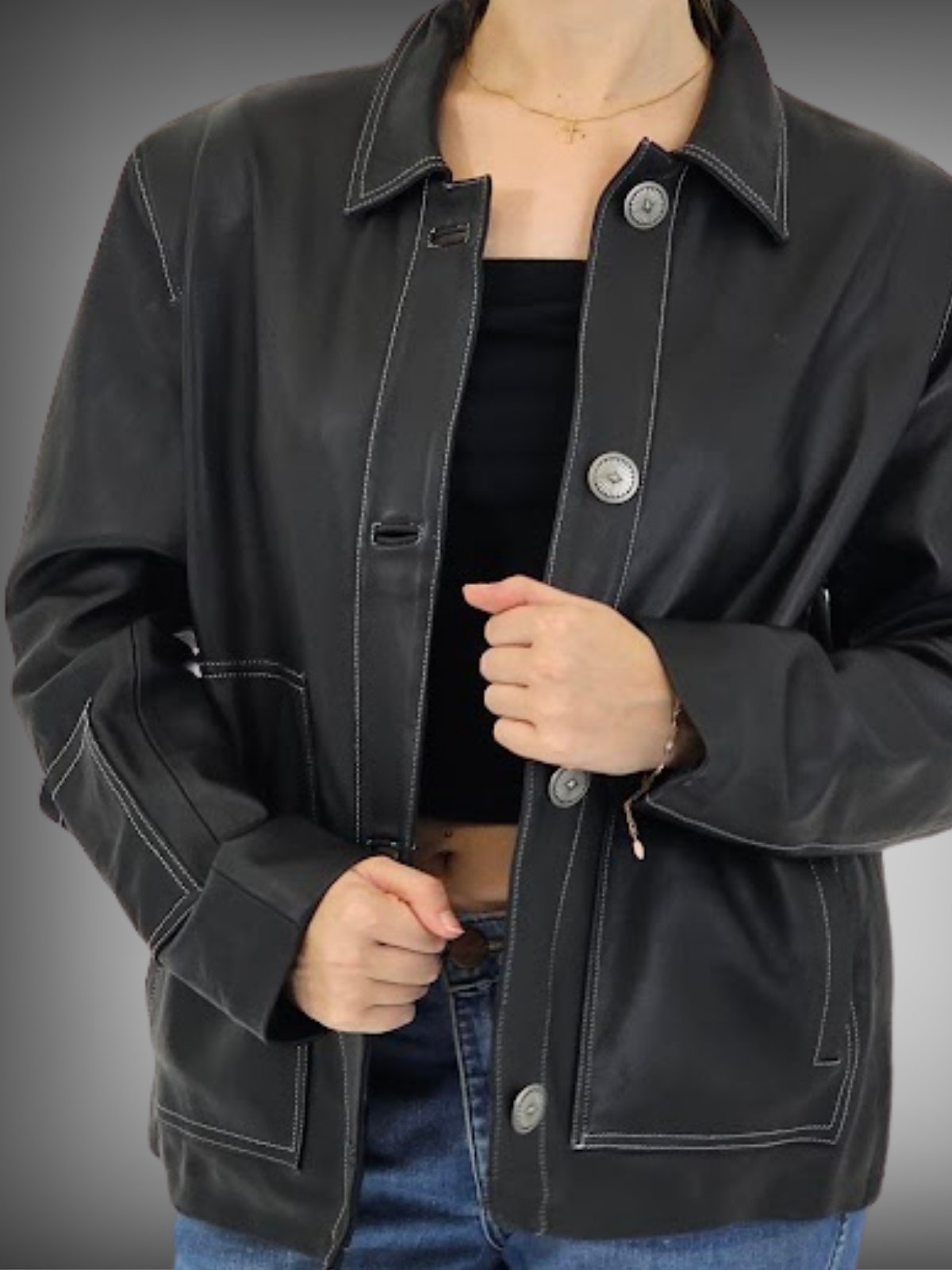 Handcrafted Oversized Sheepskin Leather Trucker Jacket – Stylish & Timeless - Tenku Designs