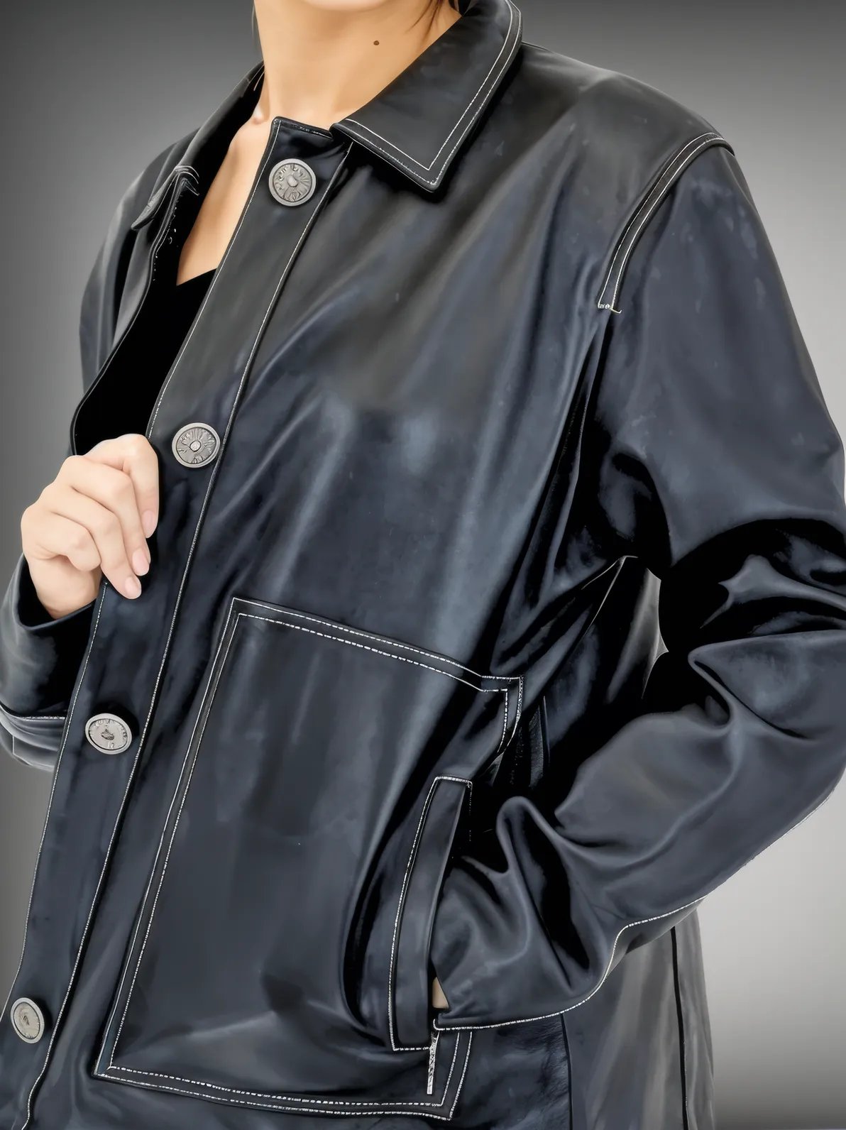 Handcrafted Oversized Sheepskin Leather Trucker Jacket – Stylish & Timeless - Tenku Designs