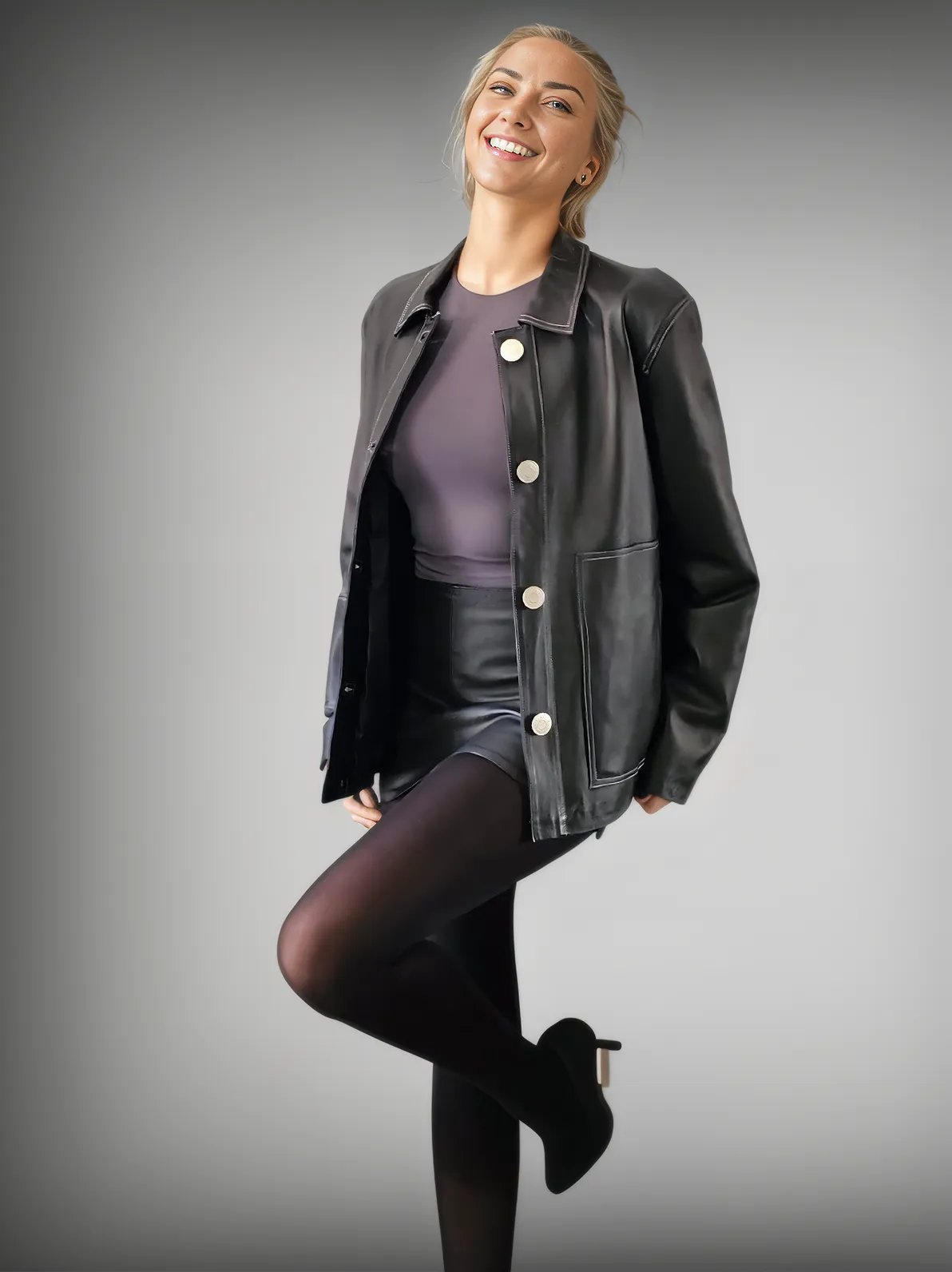 Handcrafted Oversized Sheepskin Leather Trucker Jacket – Stylish & Timeless - Tenku Designs