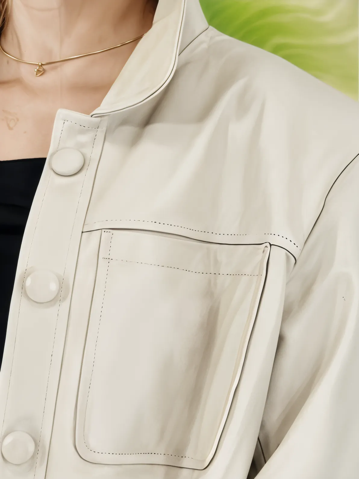 Handcrafted Oversized Women's Sheepskin Leather Jacket – Stylish & Versatile Bone - Tenku Designs