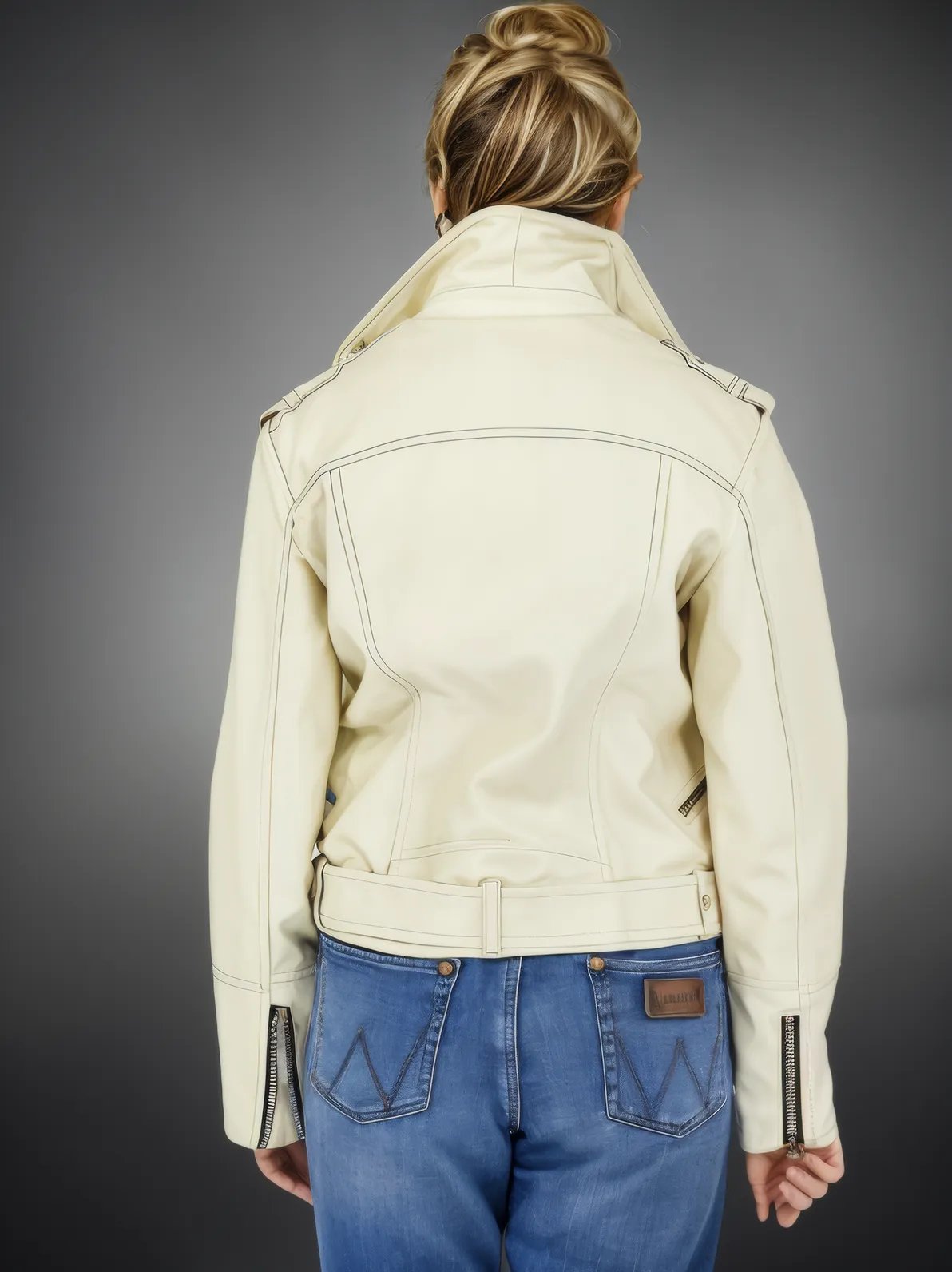 Handcrafted Women's Sheepskin Leather Biker Jacket – Premium Biker Style Bone - Tenku Designs