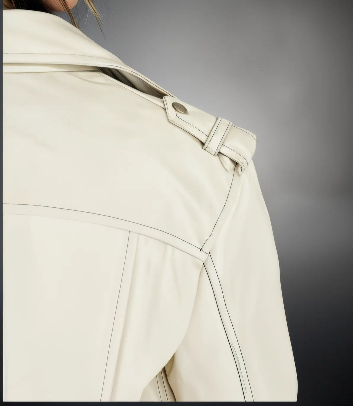 Handcrafted Women's Sheepskin Leather Biker Jacket – Premium Biker Style Bone - Tenku Designs