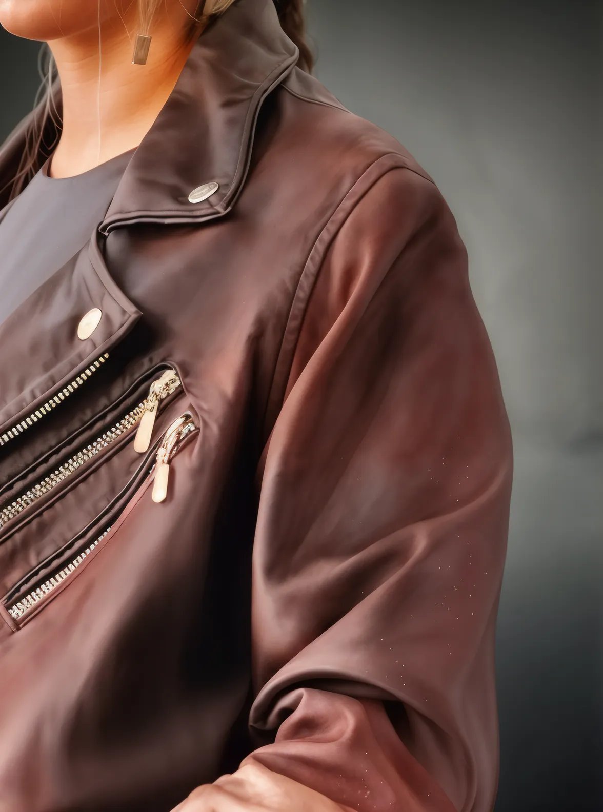 Handcrafted Women's Sheepskin Leather Biker Jacket – Premium Biker Style Burgundy - Tenku Designs