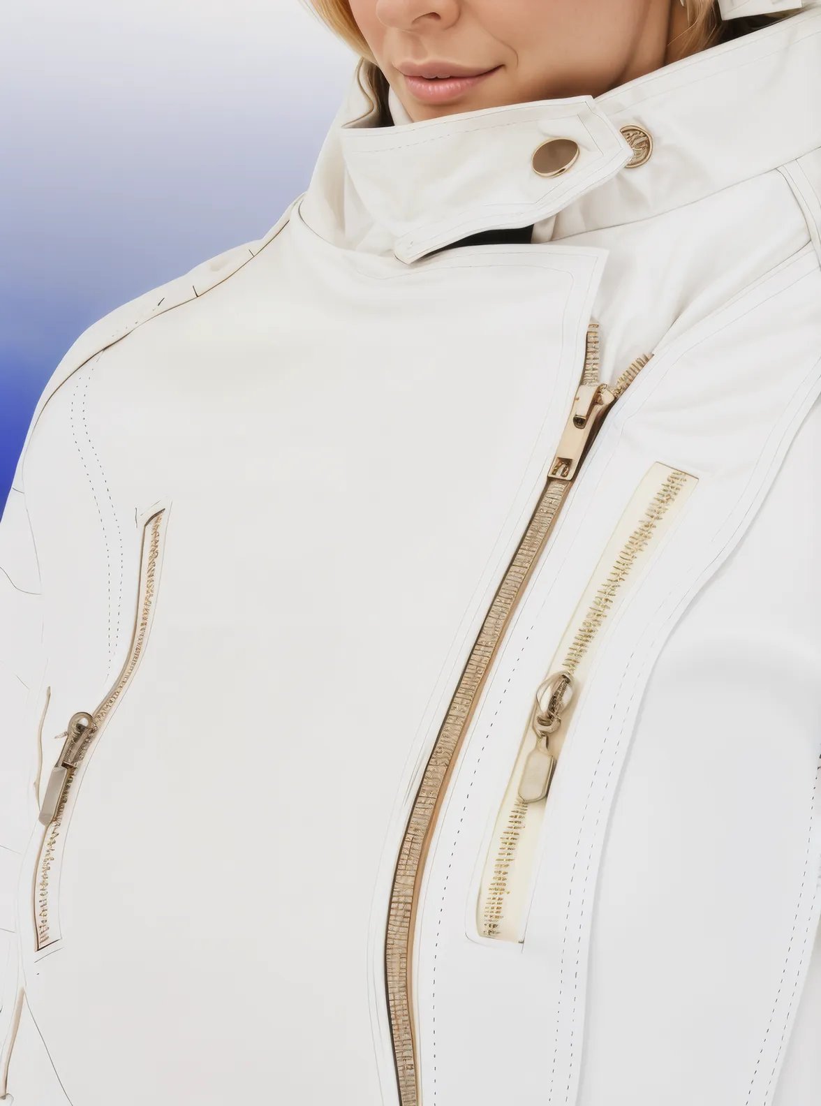 Handcrafted Women's Sheepskin Leather Biker Jacket – Premium Biker Style White - Tenku Designs