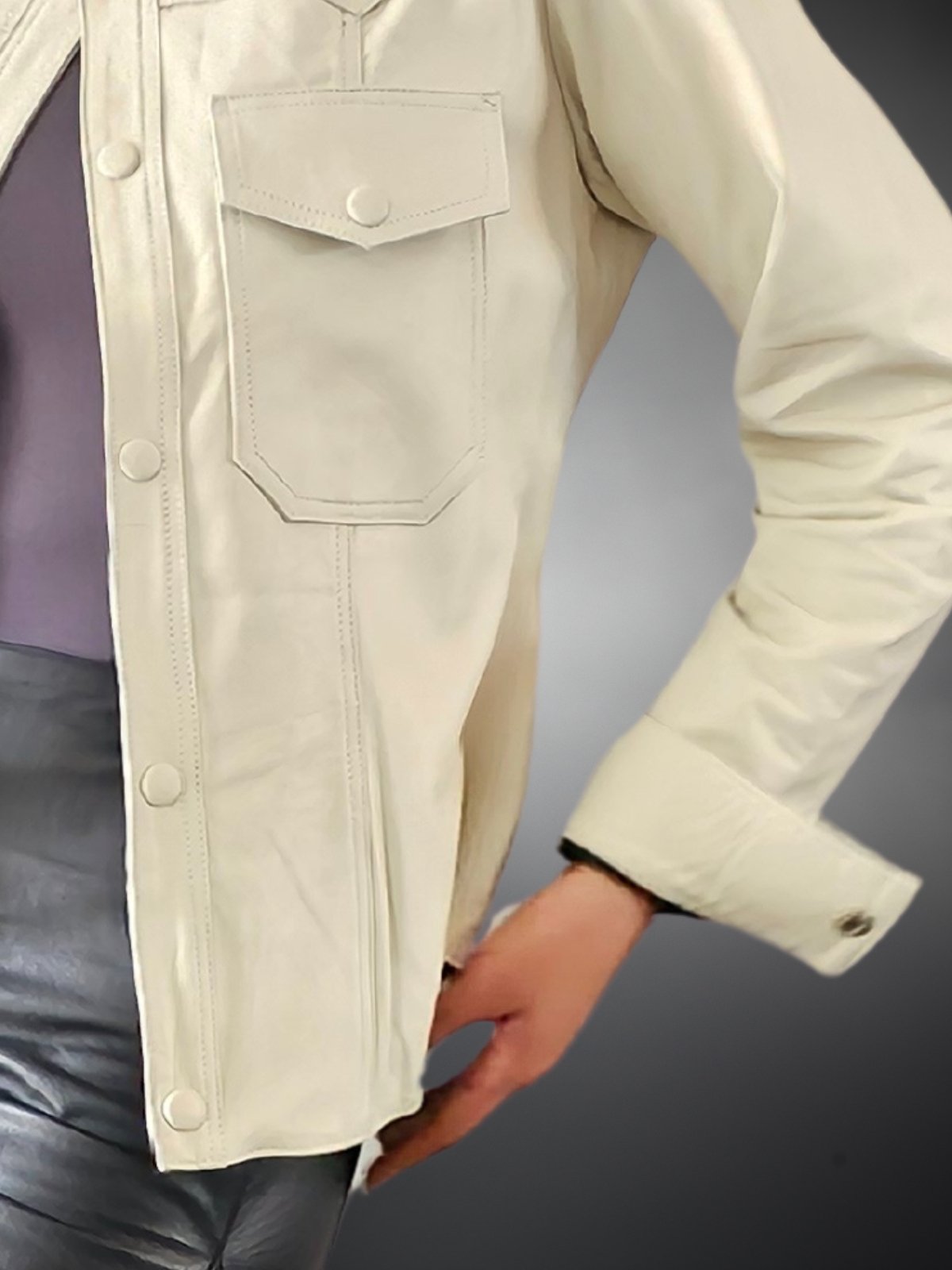 Handcrafted Women's Sheepskin Leather Shirt – Western - Style Bone Button - Up - Tenku Designs