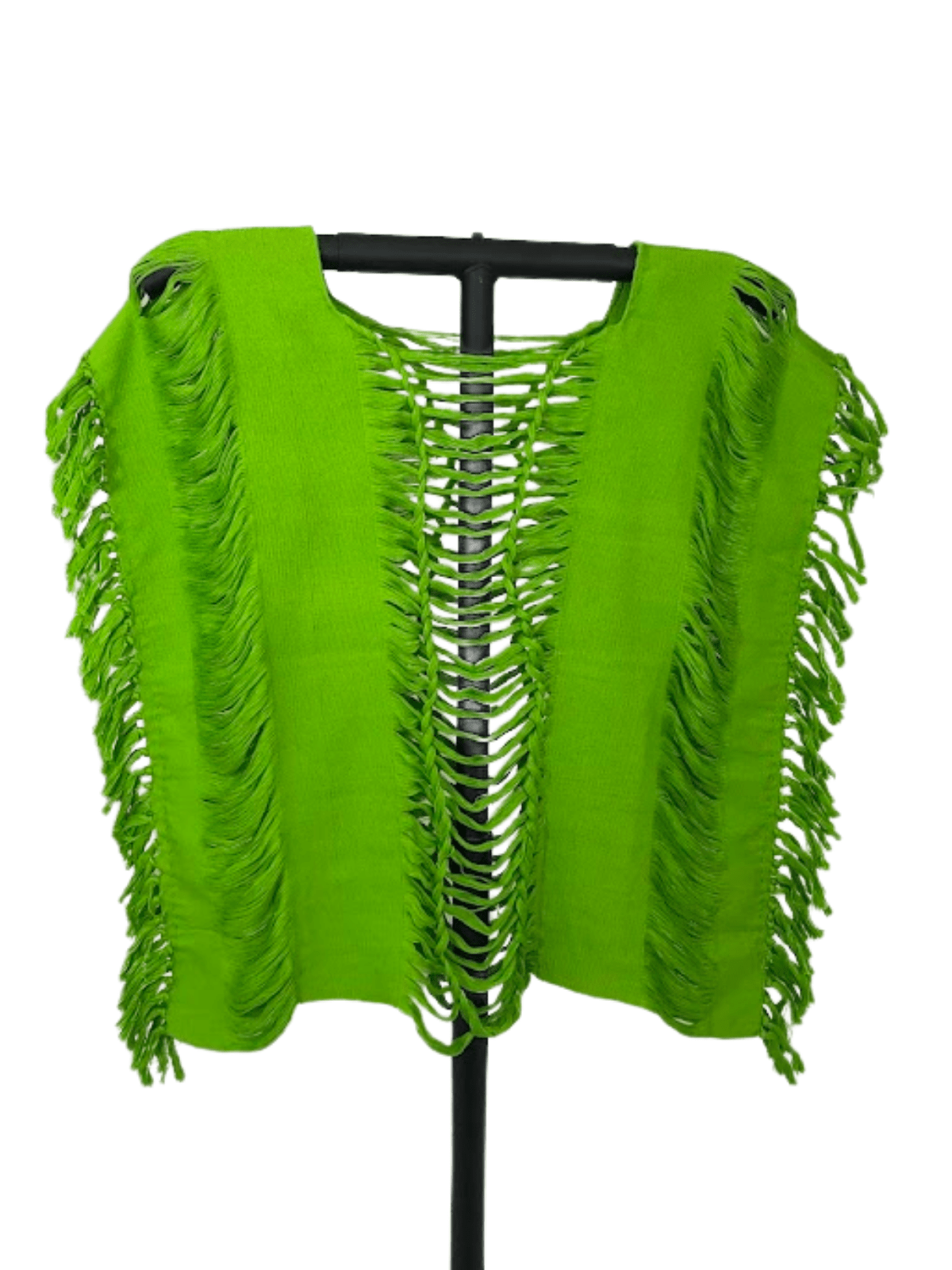 Handwoven Frayed Edge Cotton Top – Artisan Backstrap Loom Blouse | Chic Style Lime Green - Tenku Designs