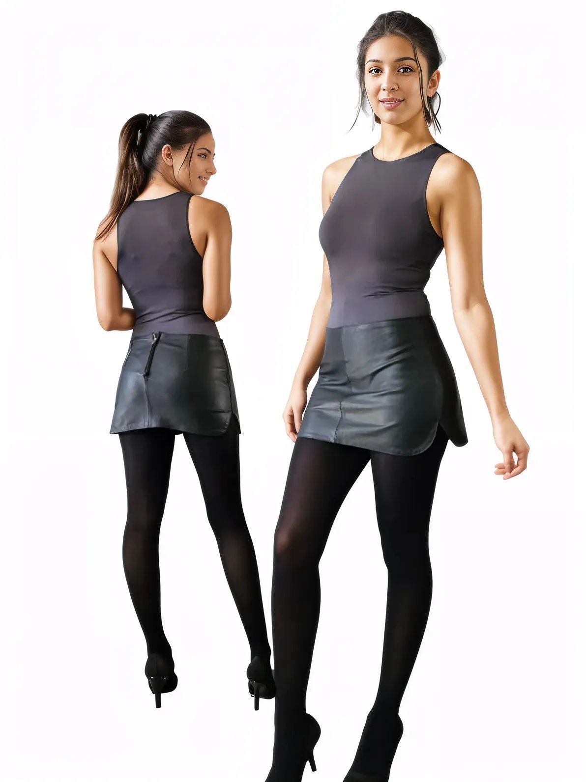 Lambskin Leather Mini Skirt Black * - Tenku Designs