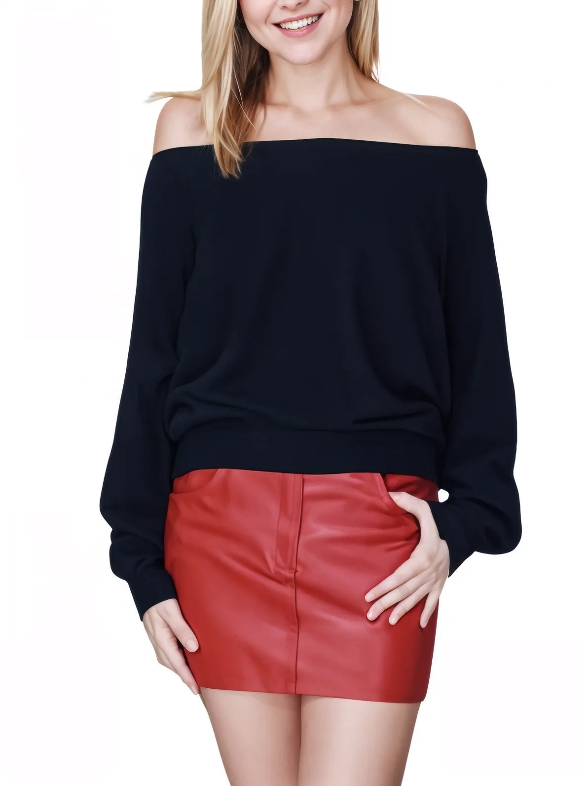 Lambskin Leather Mini Skirt Red * - Tenku Designs