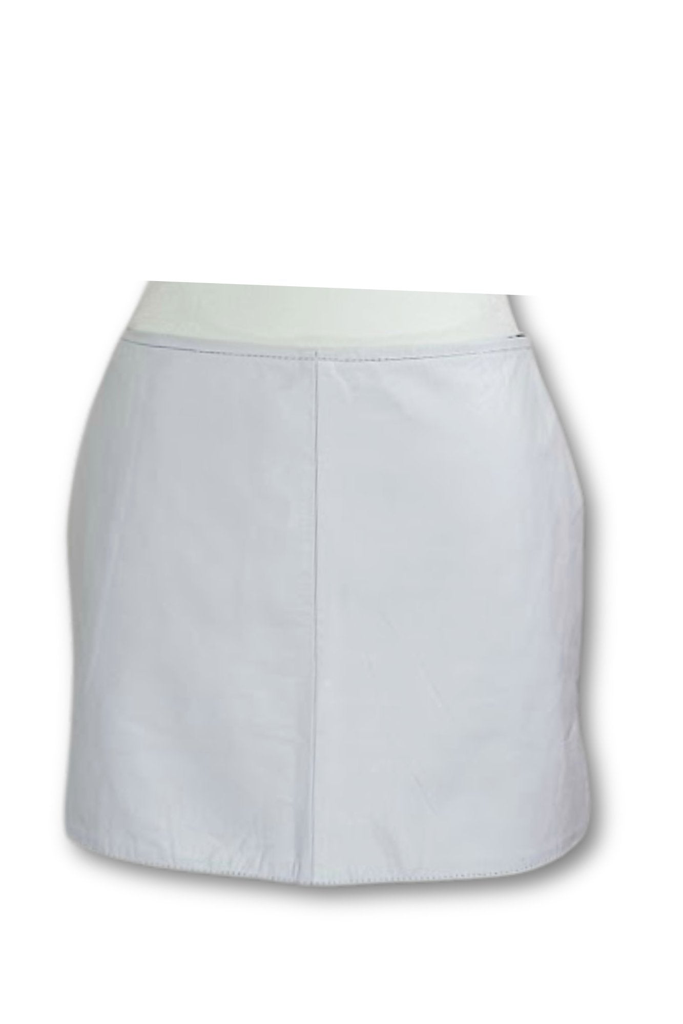 Lambskin Leather Mini Skirt White * - Tenku Designs