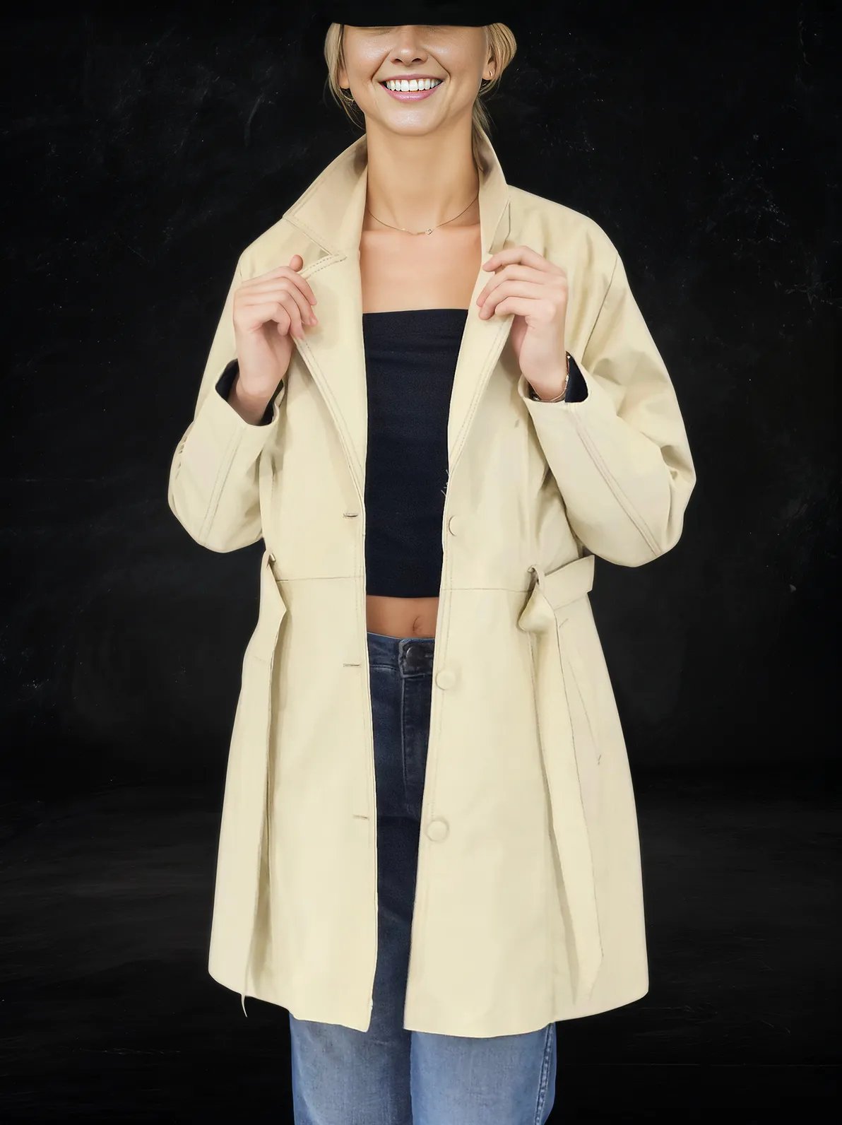 Leather Coat Bone - Tenku Designs