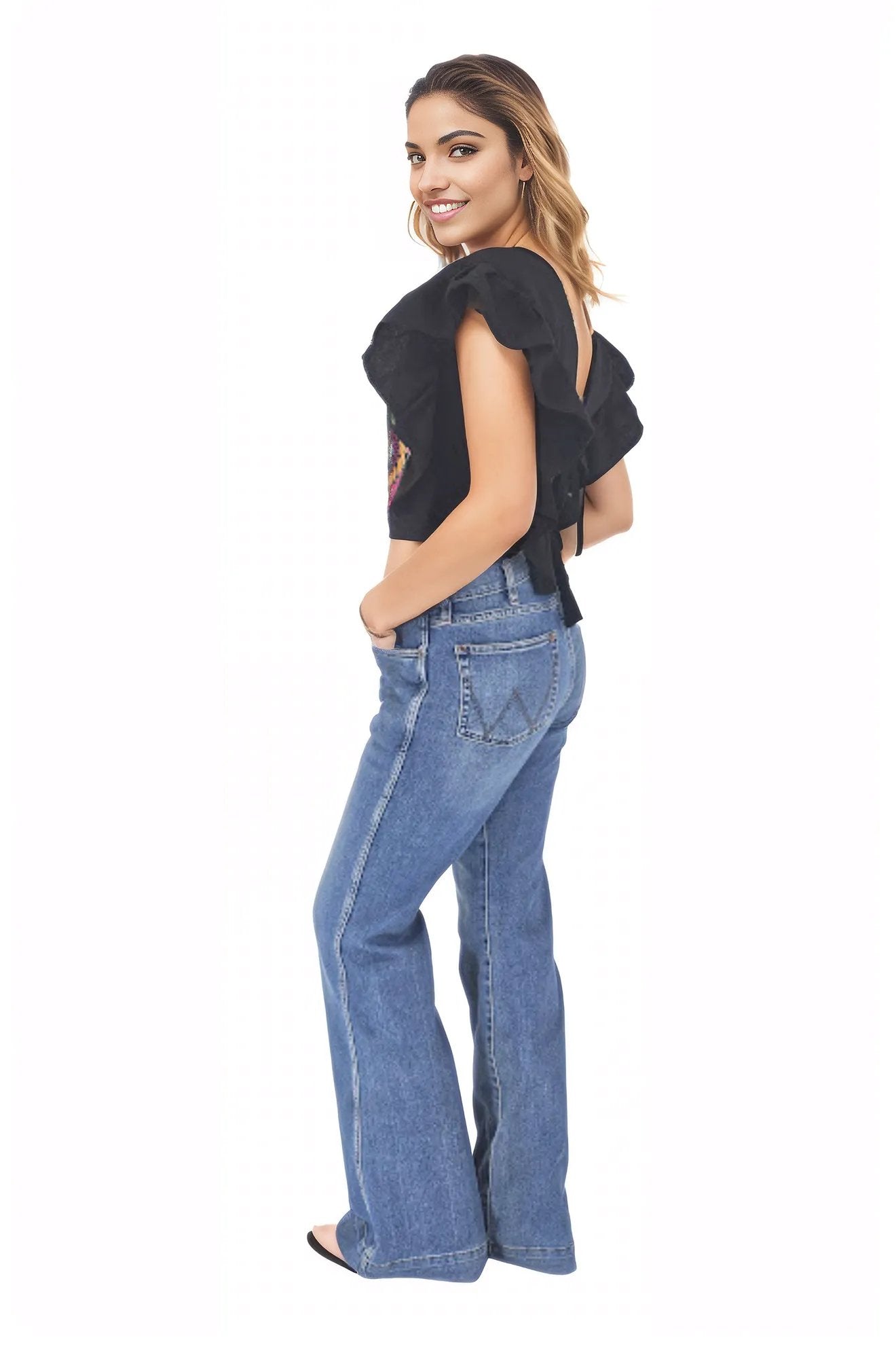 Mexican Folkloric Embrodered Top Flowers - Tenku Designs