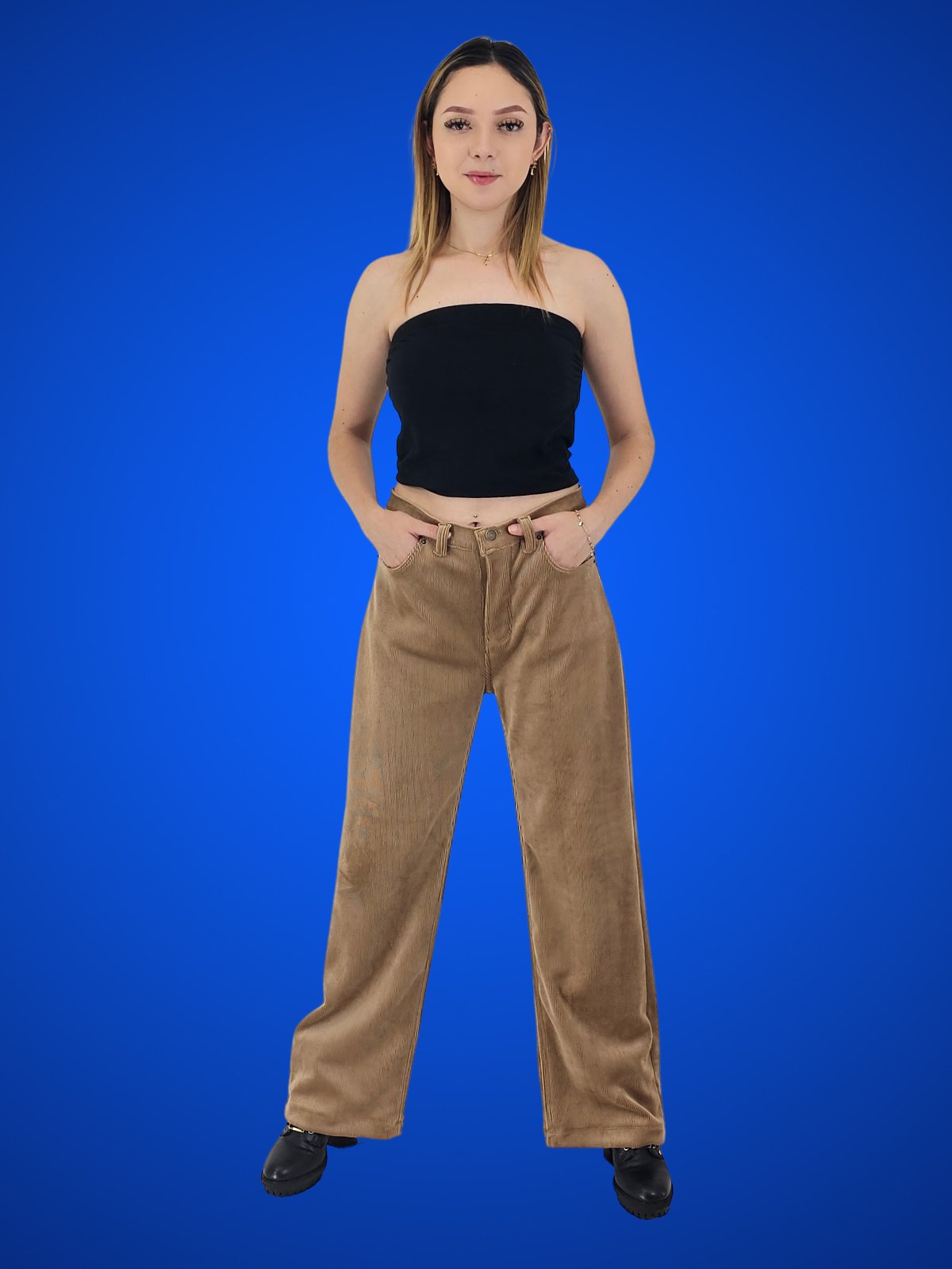 Oversized 5 Pocket Corduroy Pants Khaki - Tenku Designs