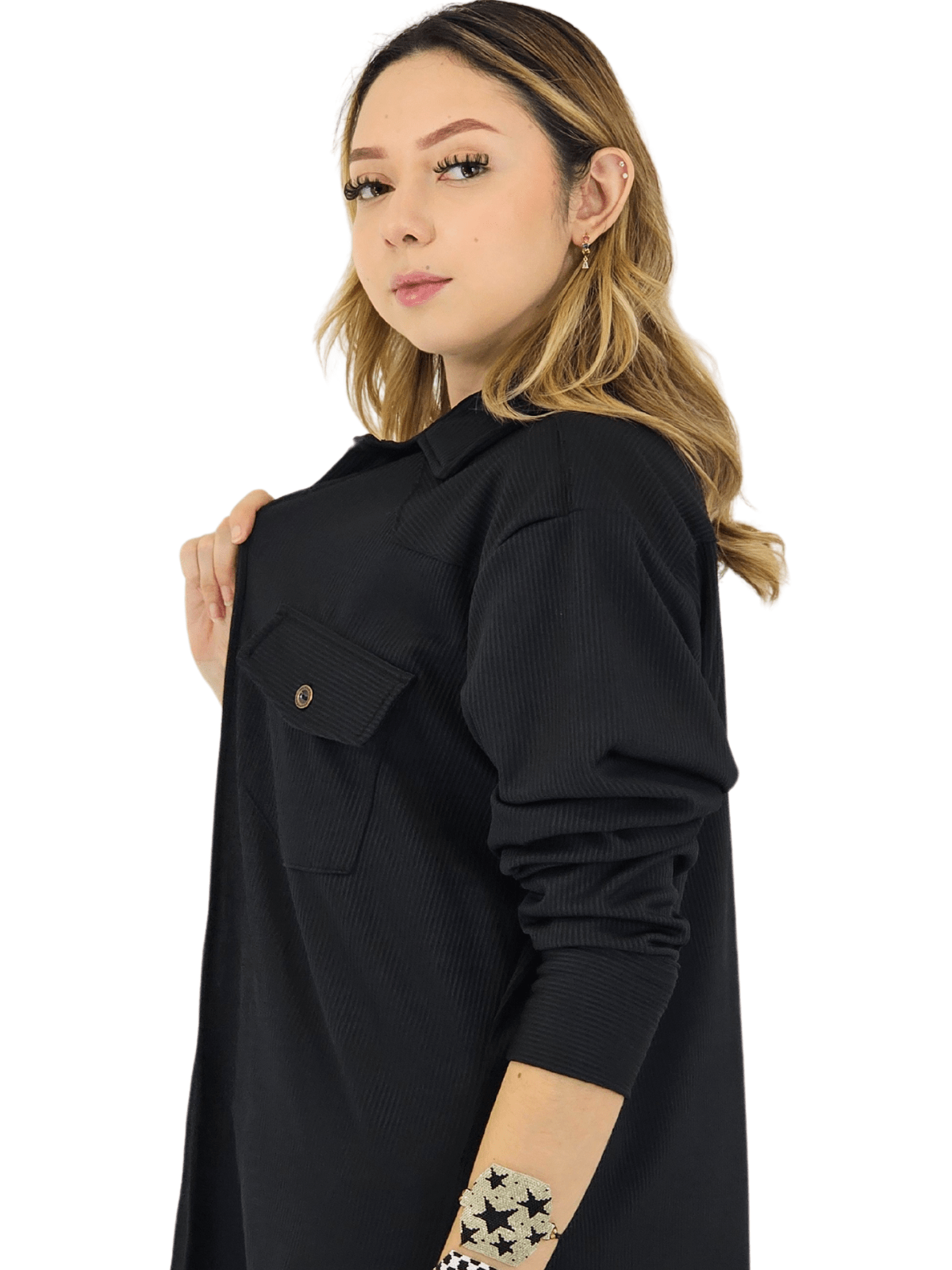 Oversized Shirt – Luxe Comfort with Country - Chic Style Black - Tenku Designs