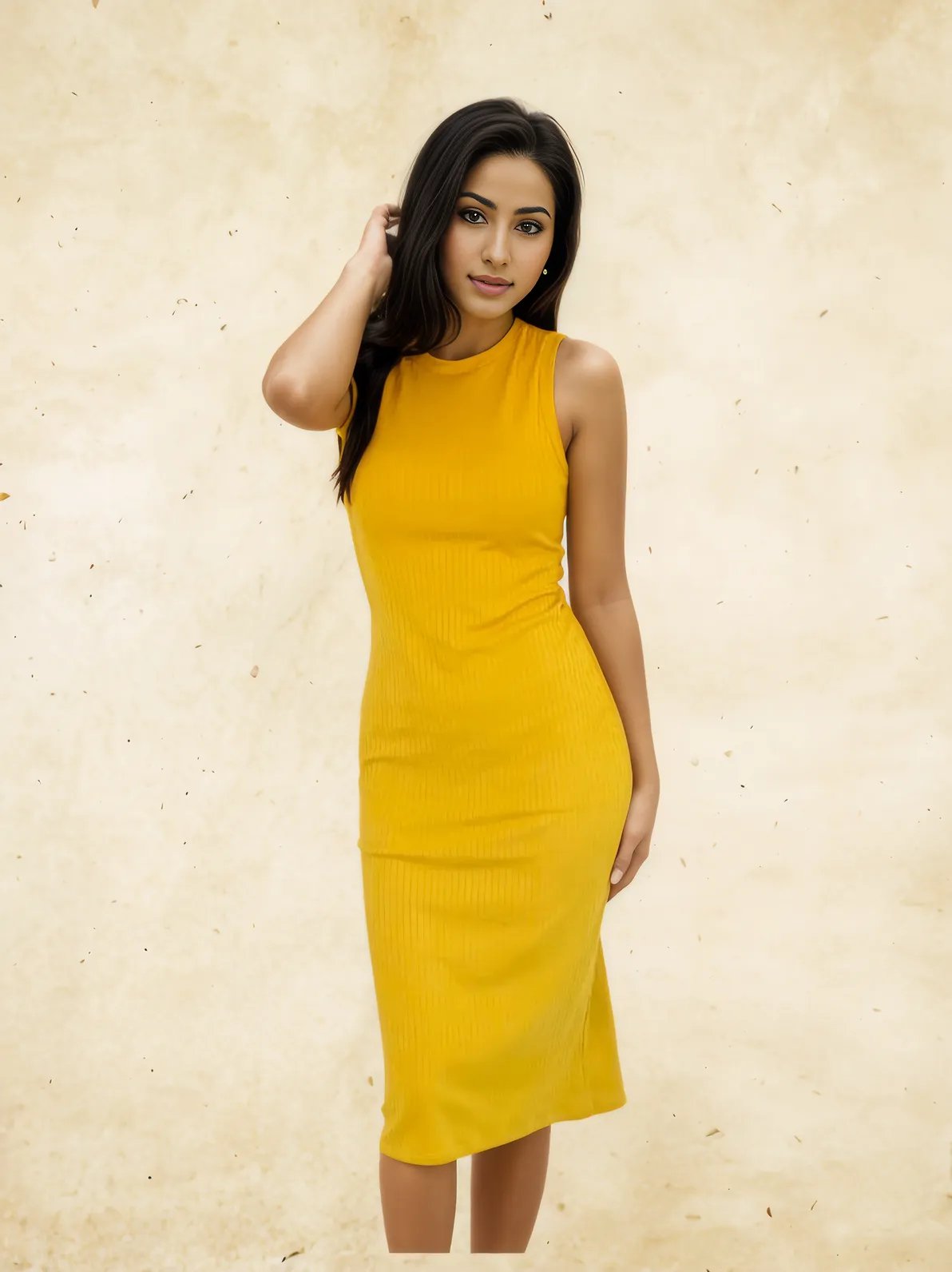 Ribbed Cotton Sleeveless Maxi Dress – Lightweight, Stretchy & Flattering Fit Mustard - Tenku Designs