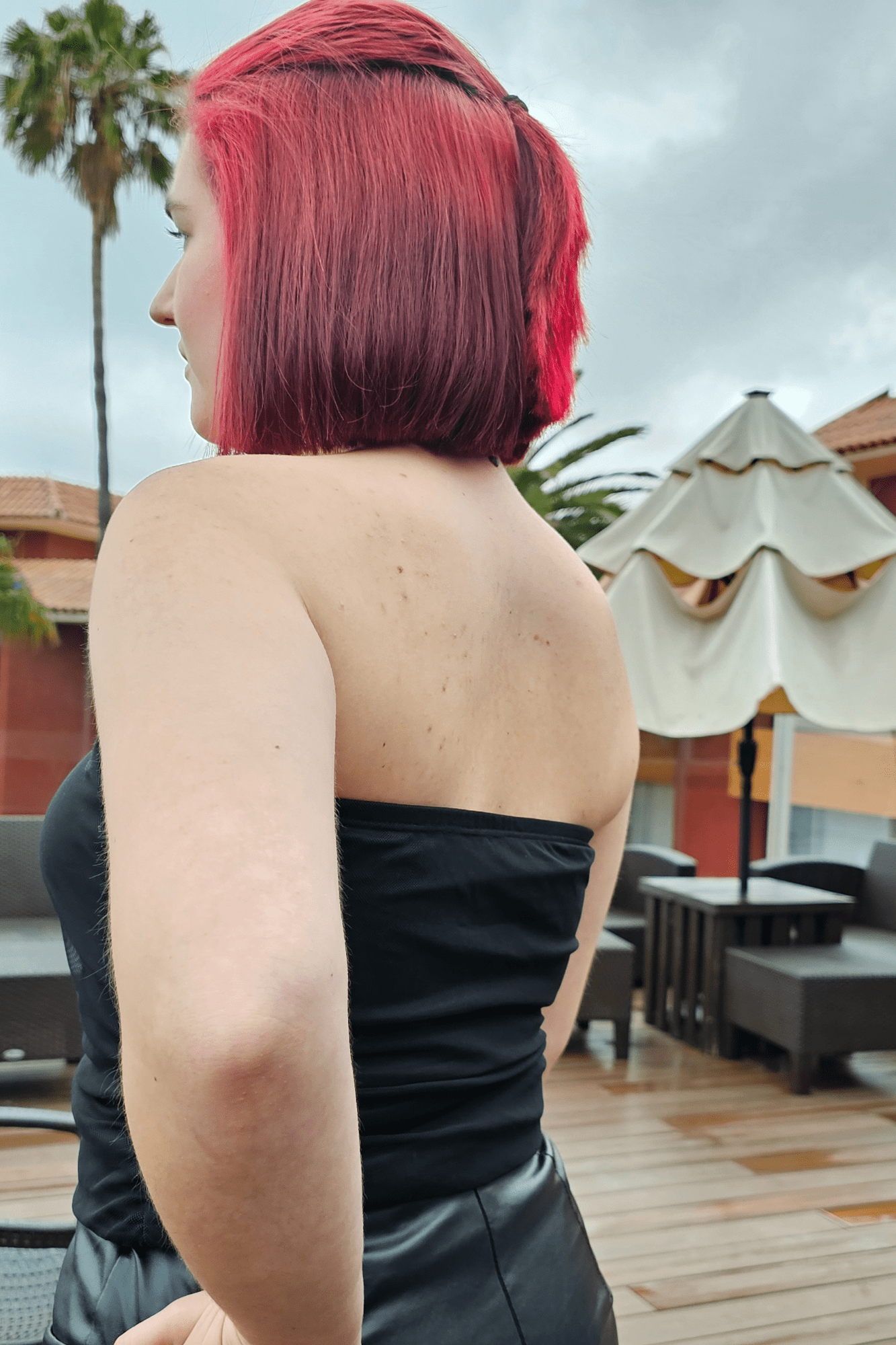 Strapless Mesh Crop Top - Soft & Breathable Fabric Black - Tenku Designs