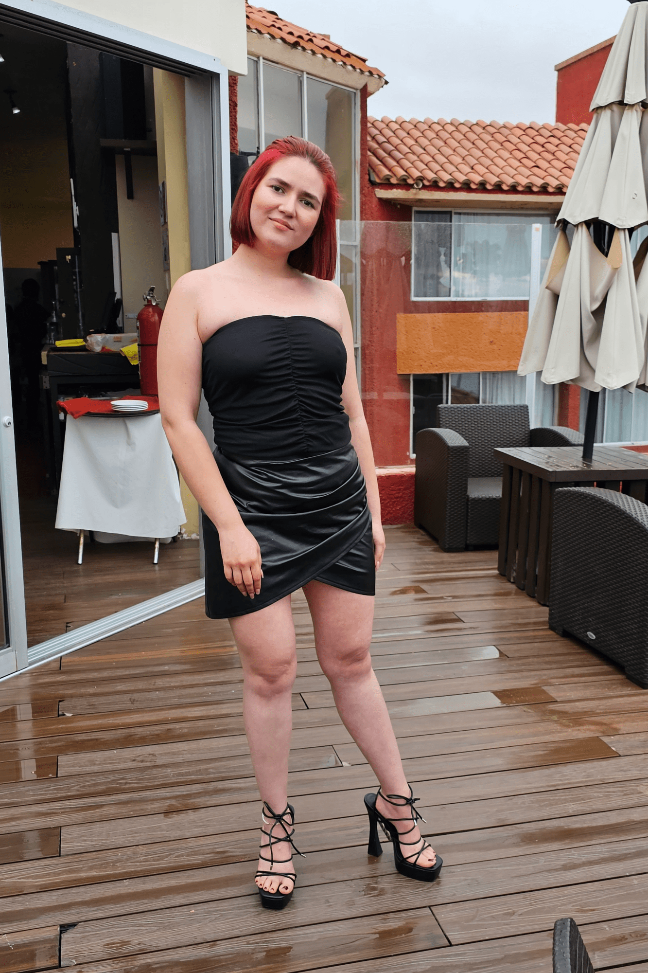 Strapless Mesh Crop Top - Soft & Breathable Fabric Black - Tenku Designs