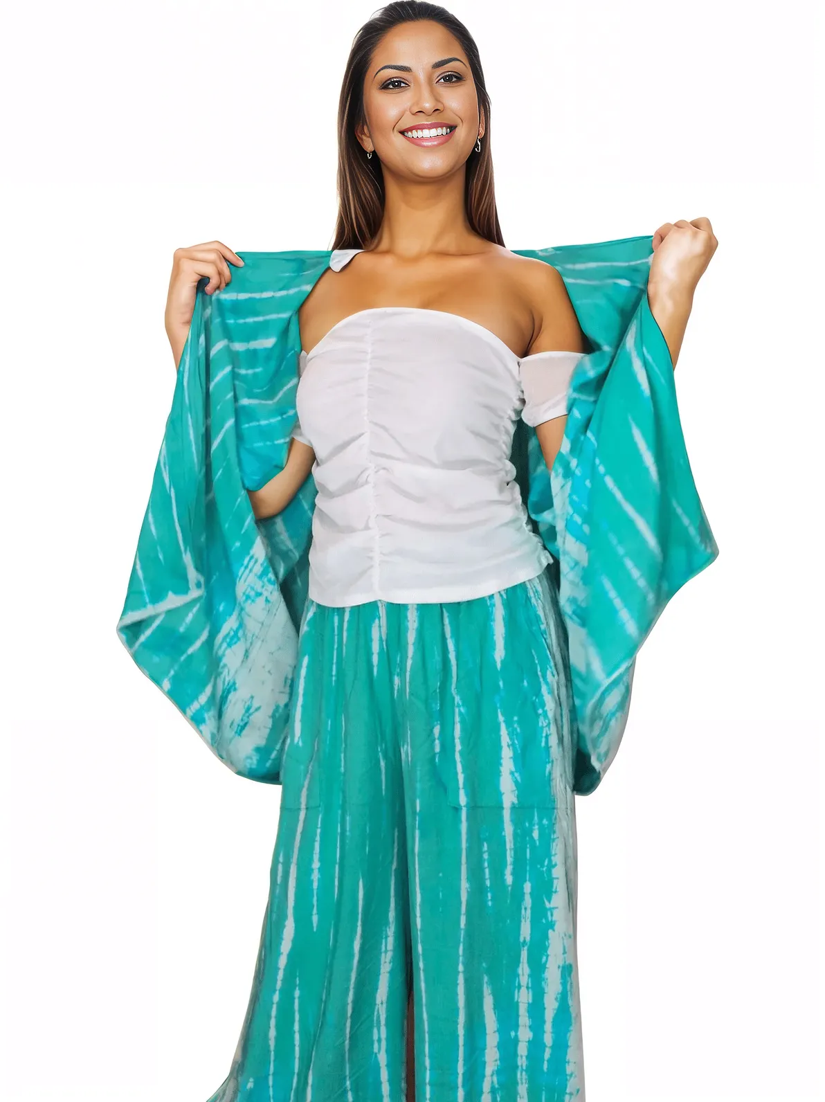 Turquoise Boho Tie - Dye Pants Set – Cozy, Chic & Effortlessly Stylish - Tenku Designs